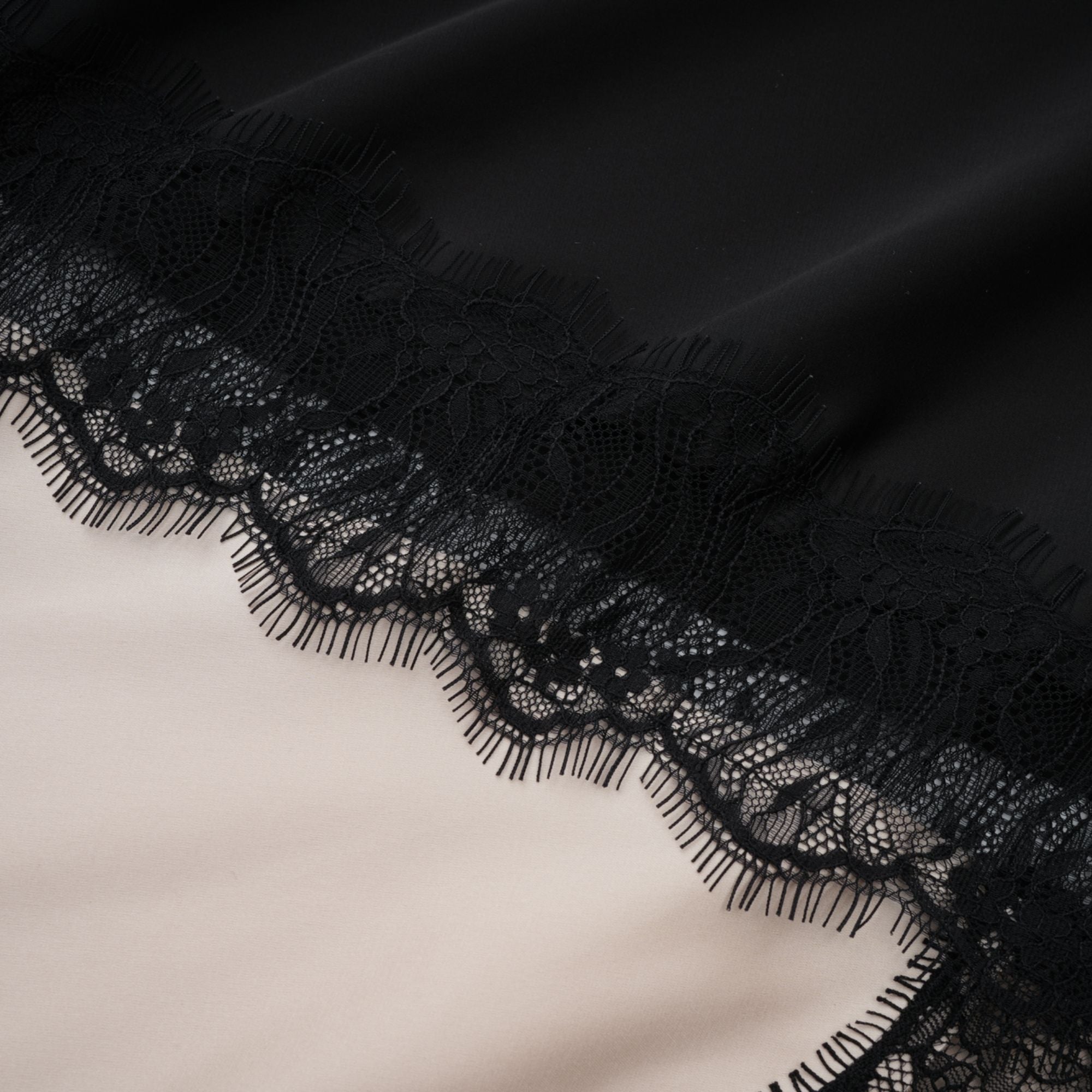 Raphaëlle lace-panel asymmetrical satin skirt