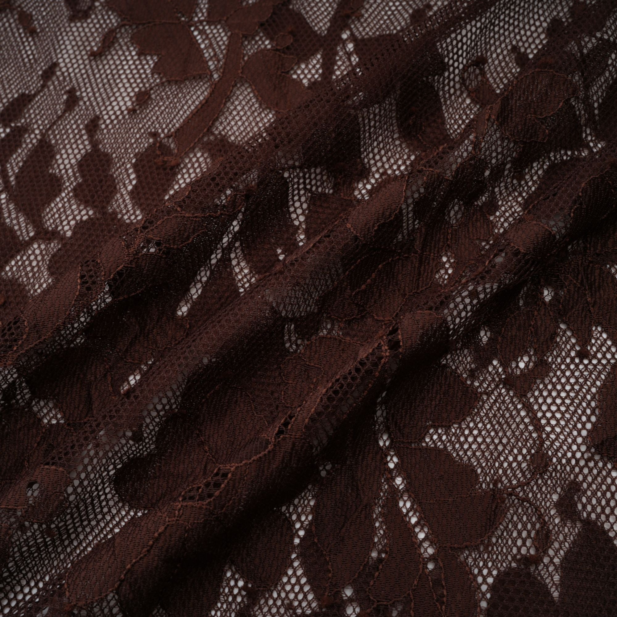 Sylvie brown chantilly-lace flared midi dress