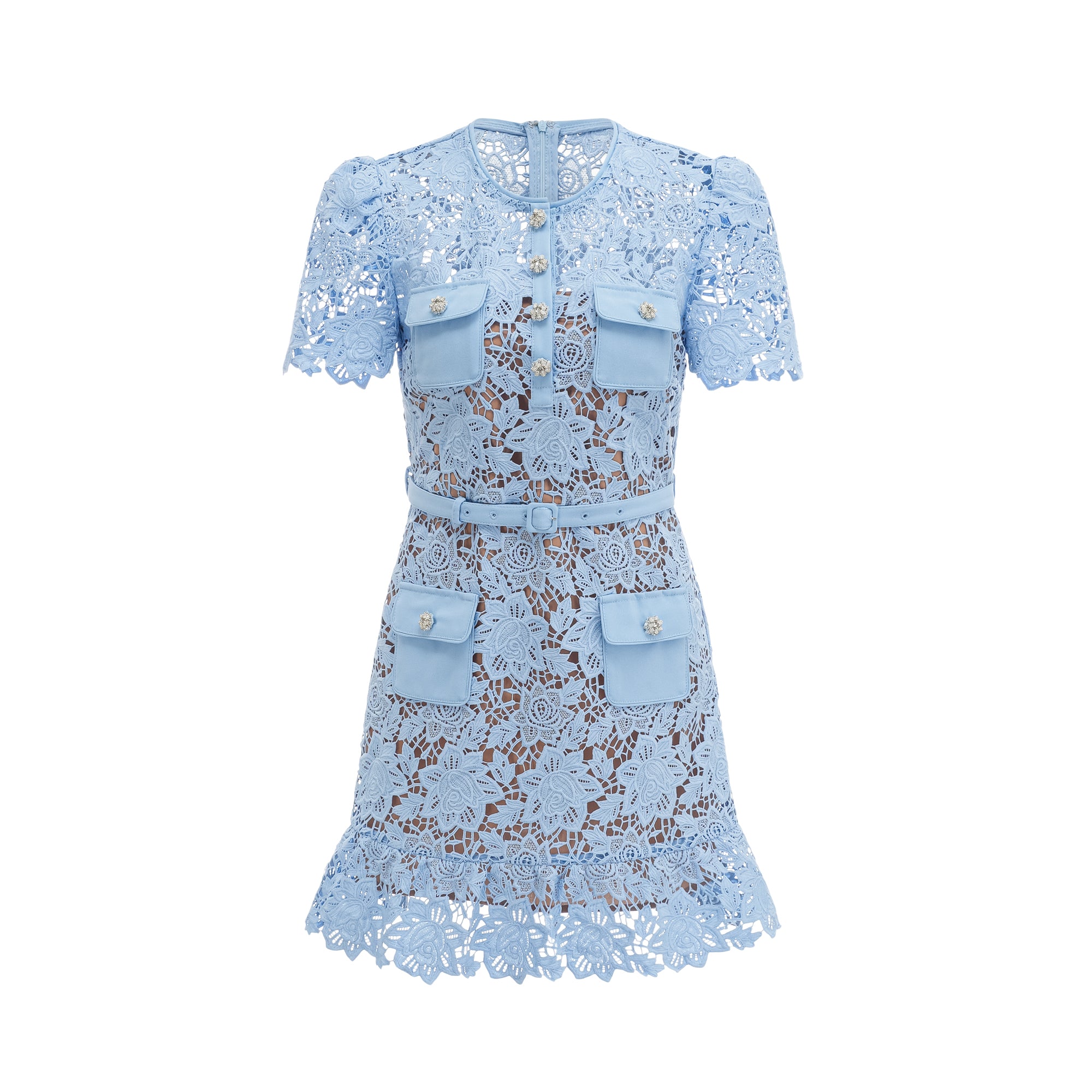 Blue Lace Mini Dress