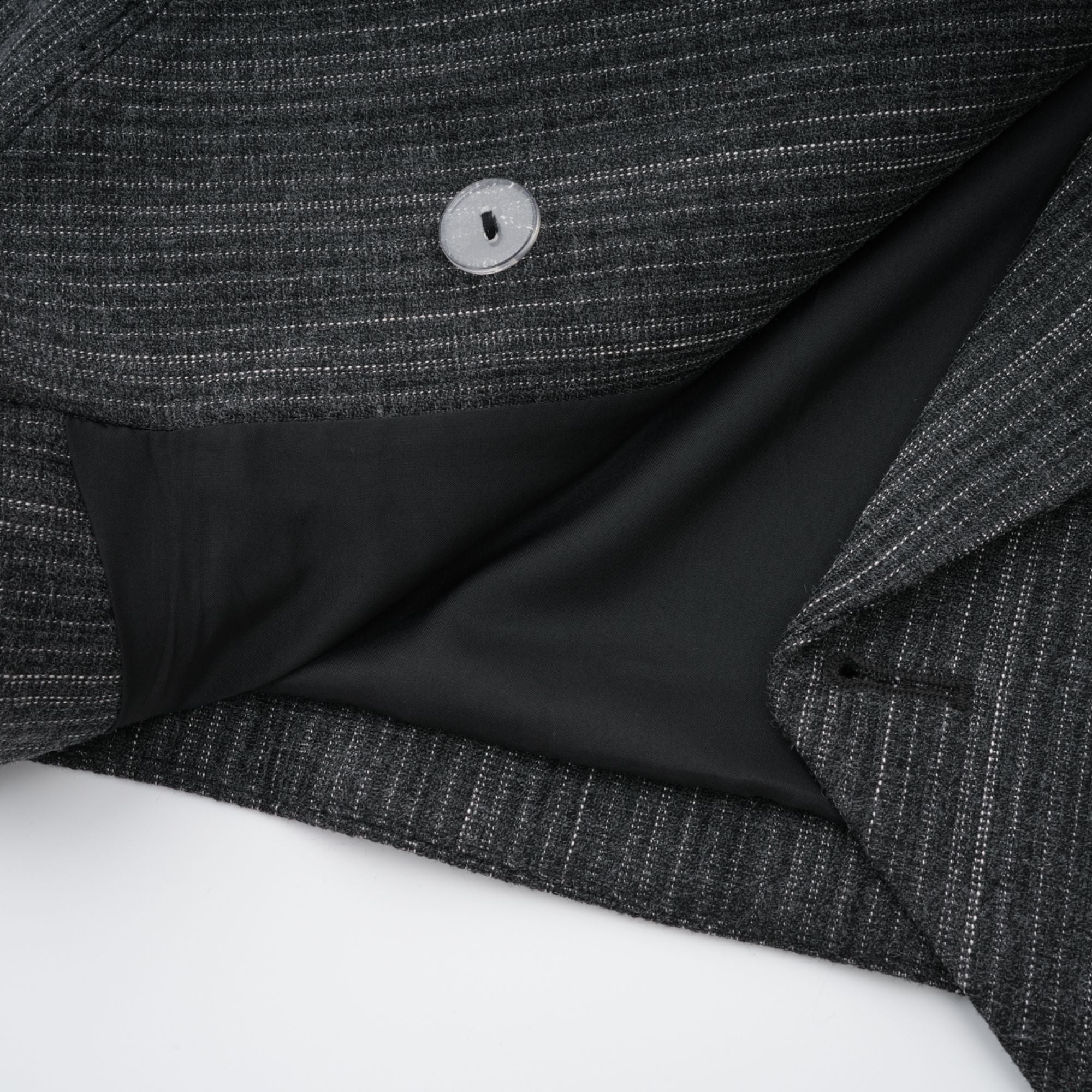 Sidonie – Graues Blazer- und Rockset mit Blumenapplikation und Streifen