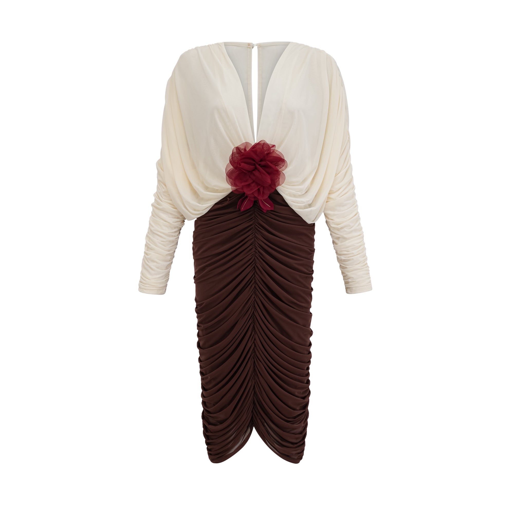 فستان متوسط الطول من Léontine مزين ببروش زهور متعدد الألوان