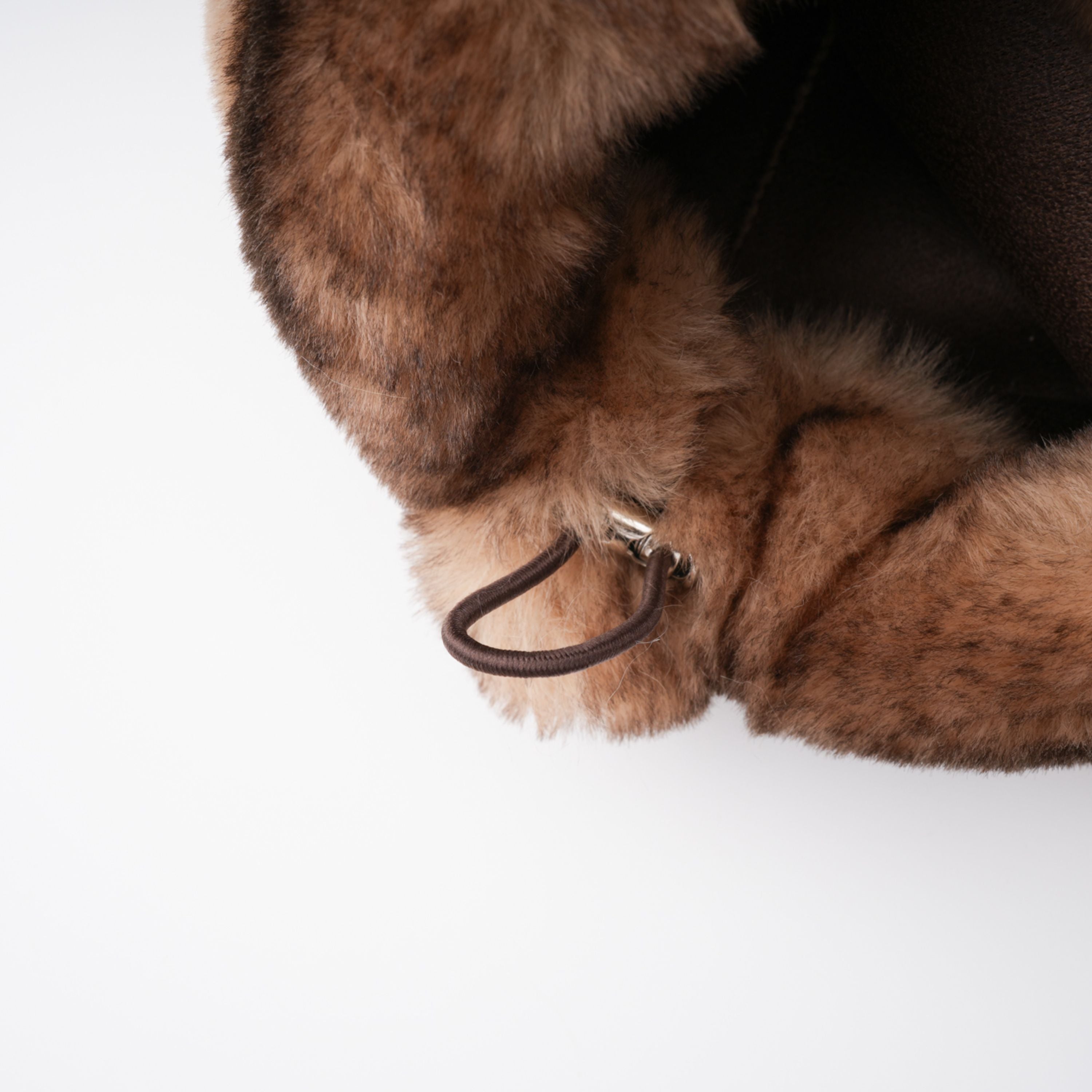 Alina Brown Kurzmantel aus Kunstfell mit Farbverlauf