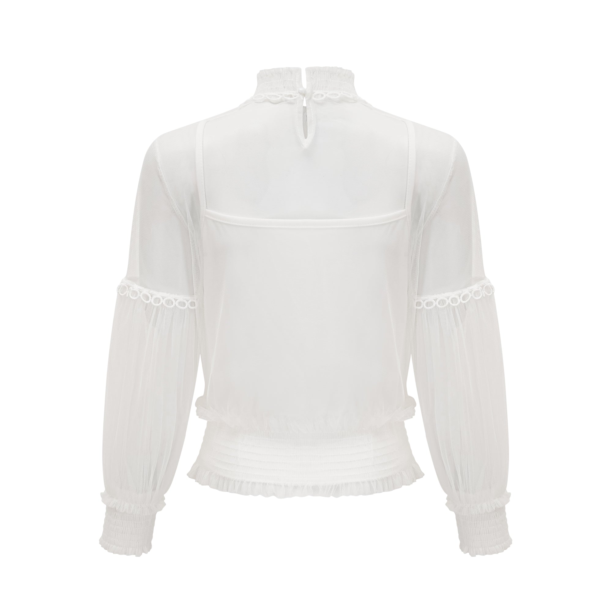 بلوزة آيزا شبه شفافة مزينة بالزهور