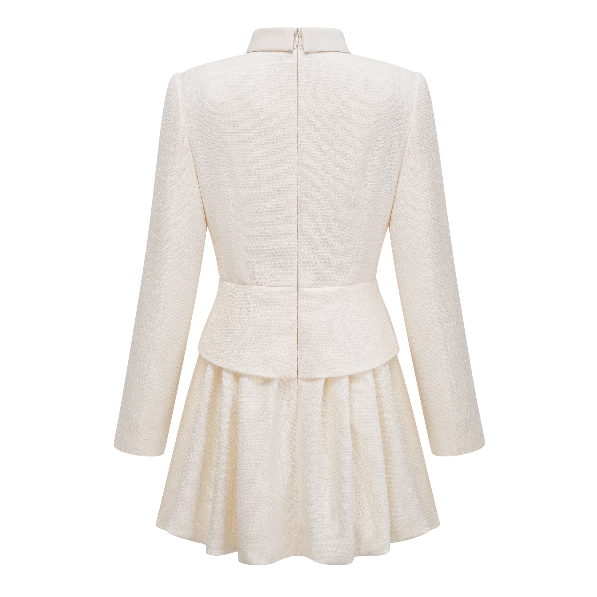 Regina White Crystal Embellished Tweed Mini Dress