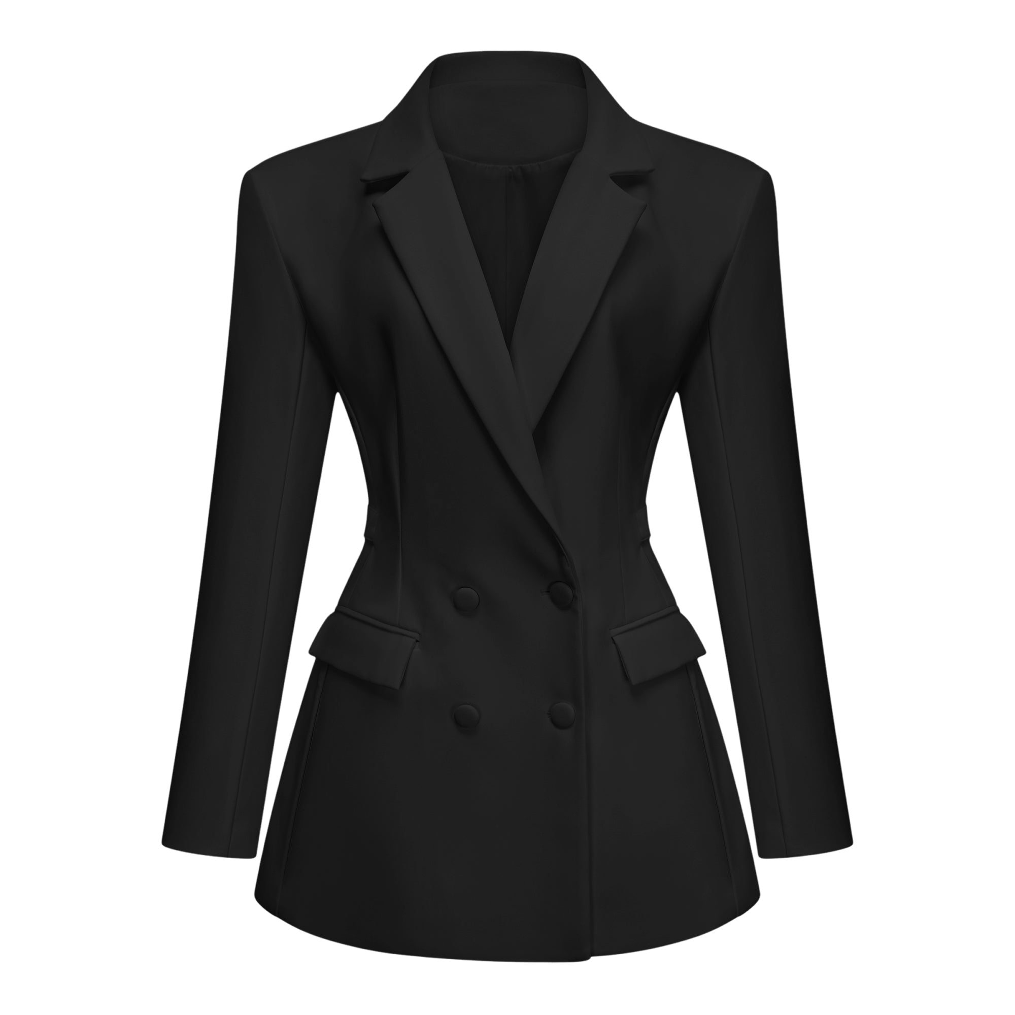 Osanne Black Double Breasted Blazer Mini Dress