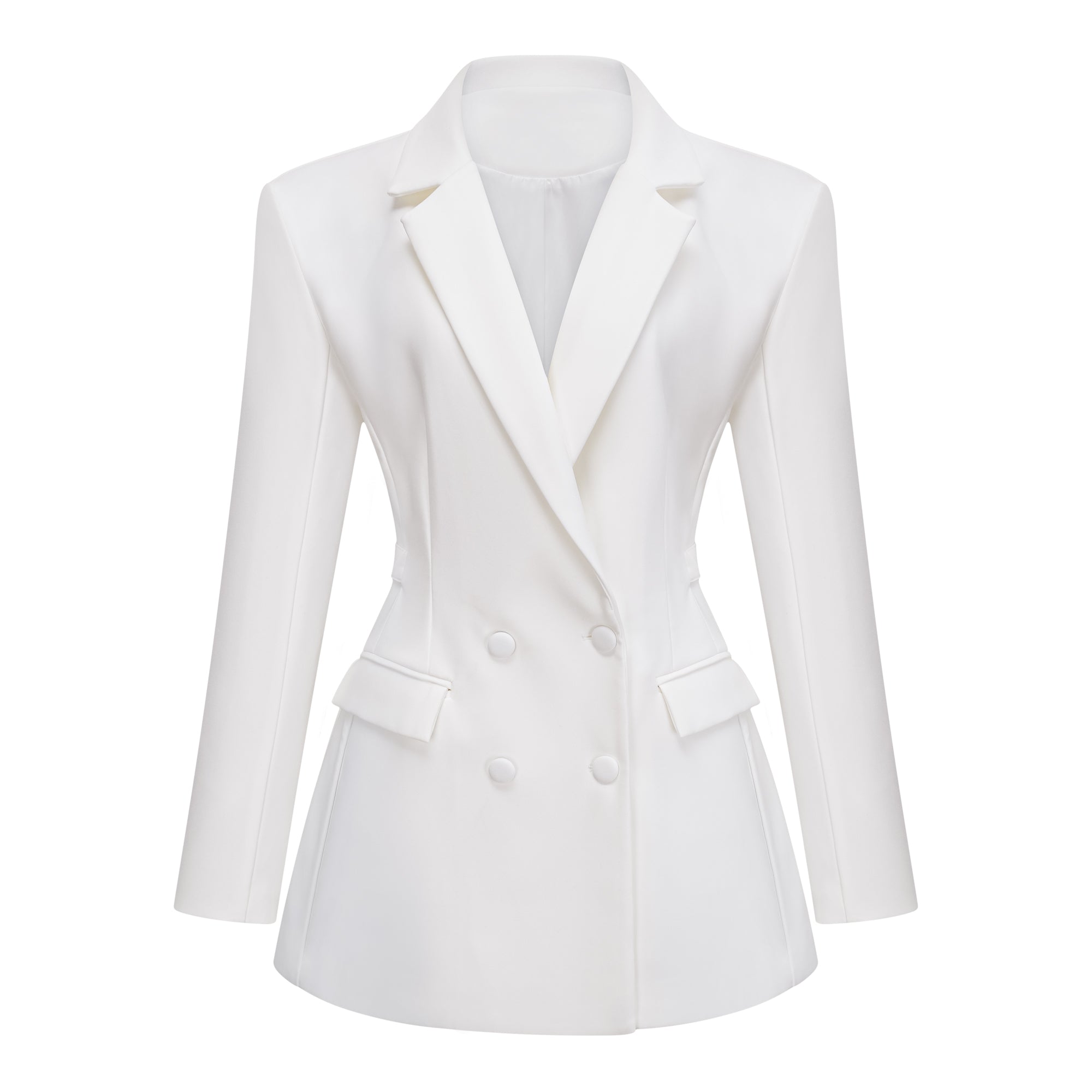 Osanne White Double Breasted Blazer Mini Dress
