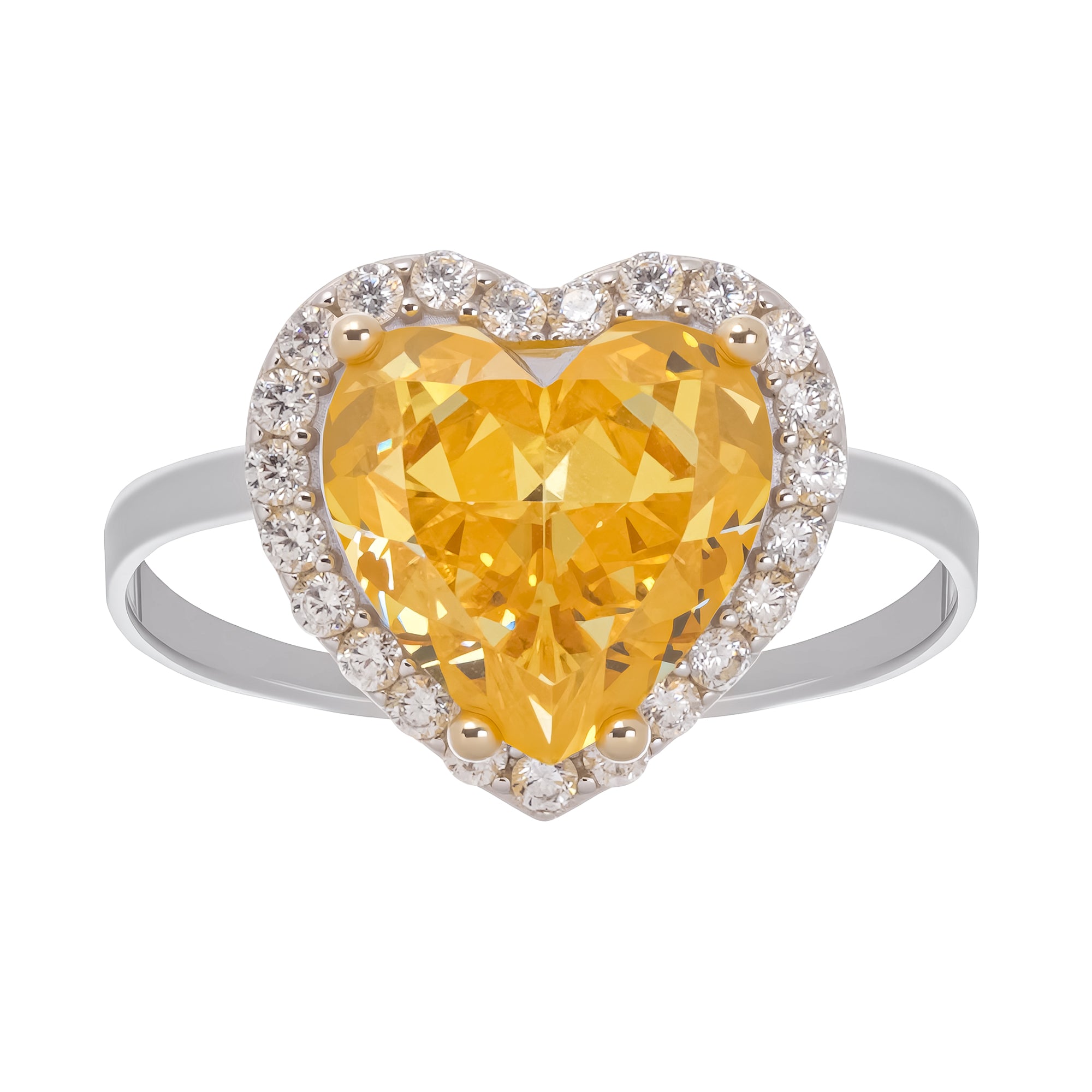 Éphémère Yellow Heart Cut Gemstone Sterling Silver Ring