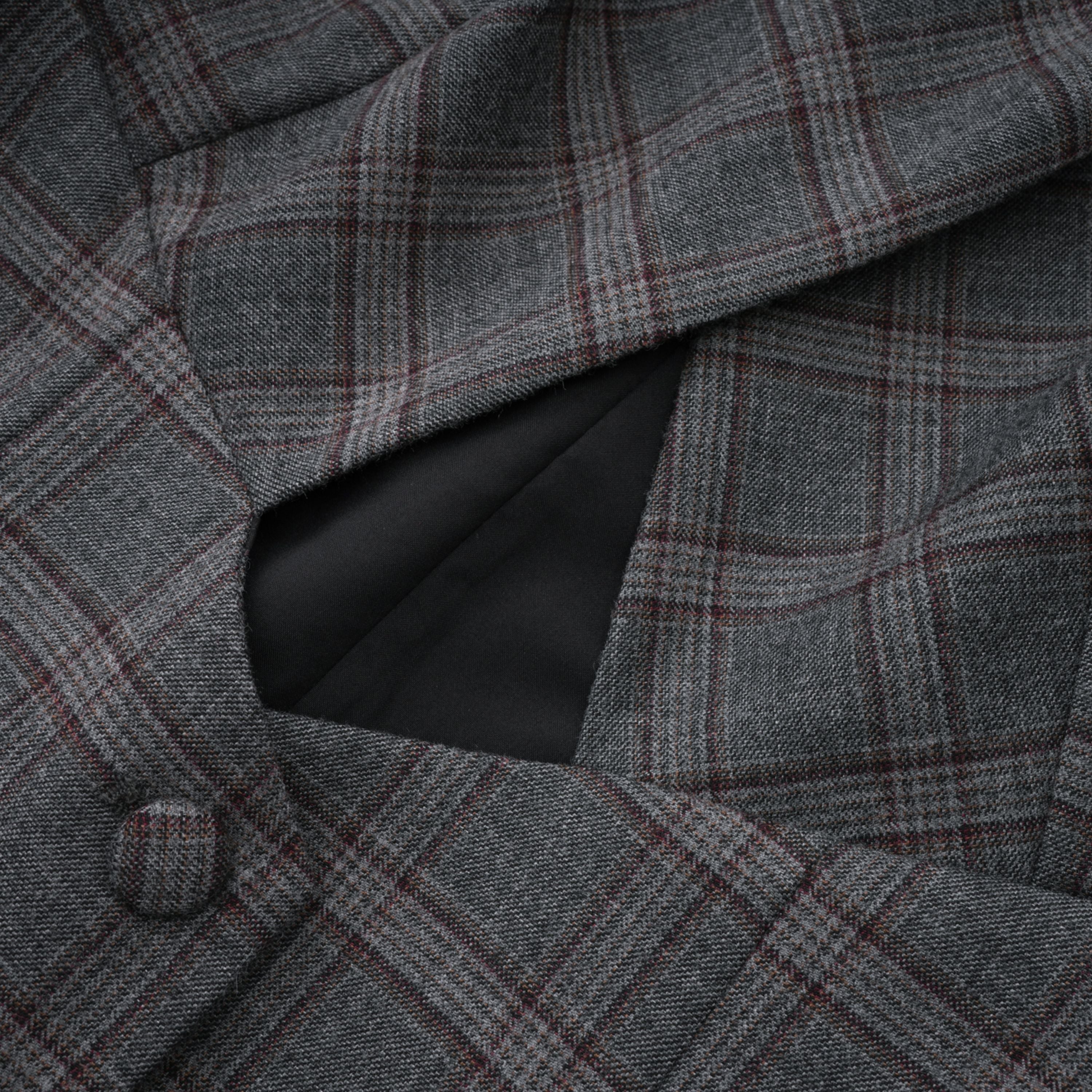 Serena Grey Cut Out Karierter Blazer & Rock Set