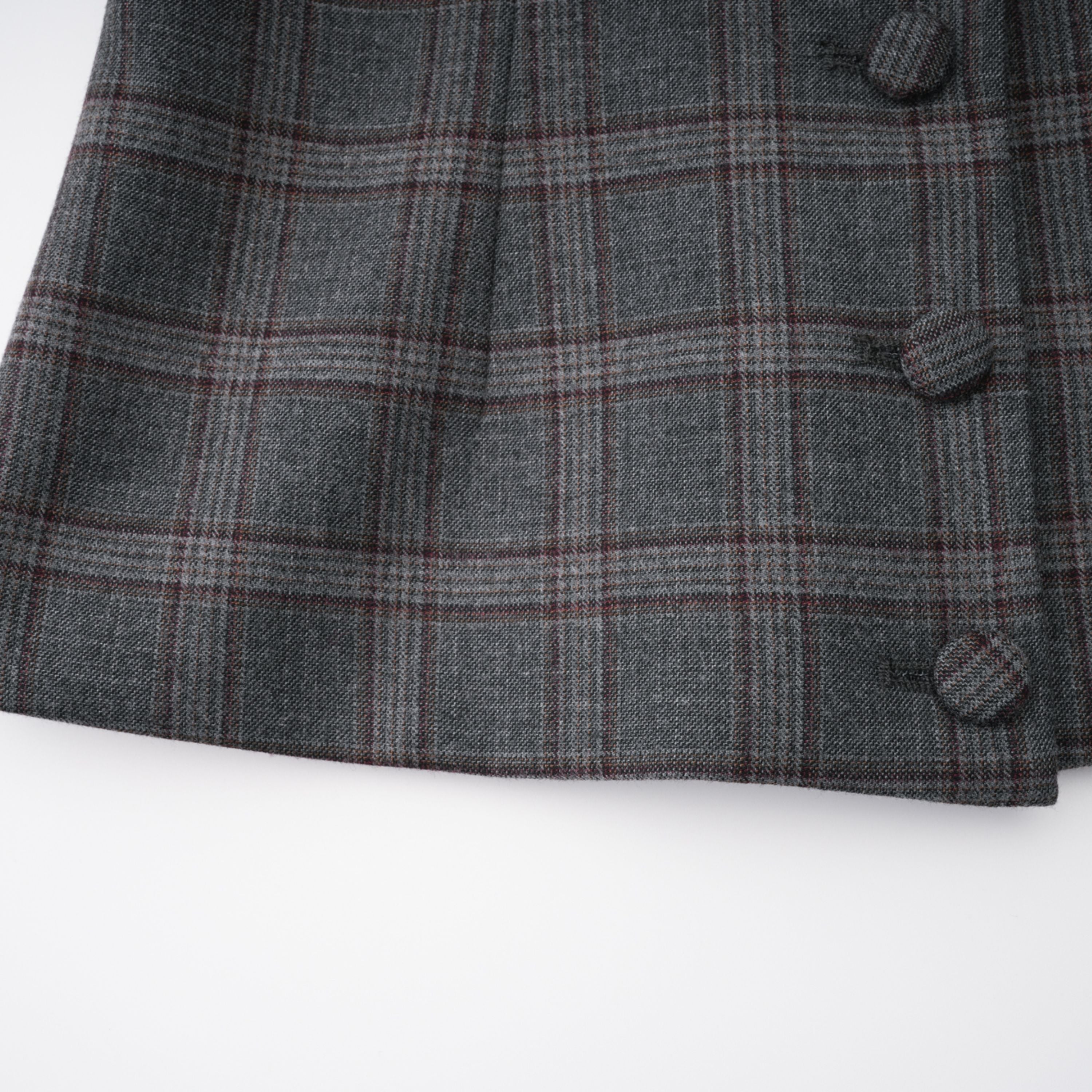 Serena Grey Cut Out Karierter Blazer & Rock Set