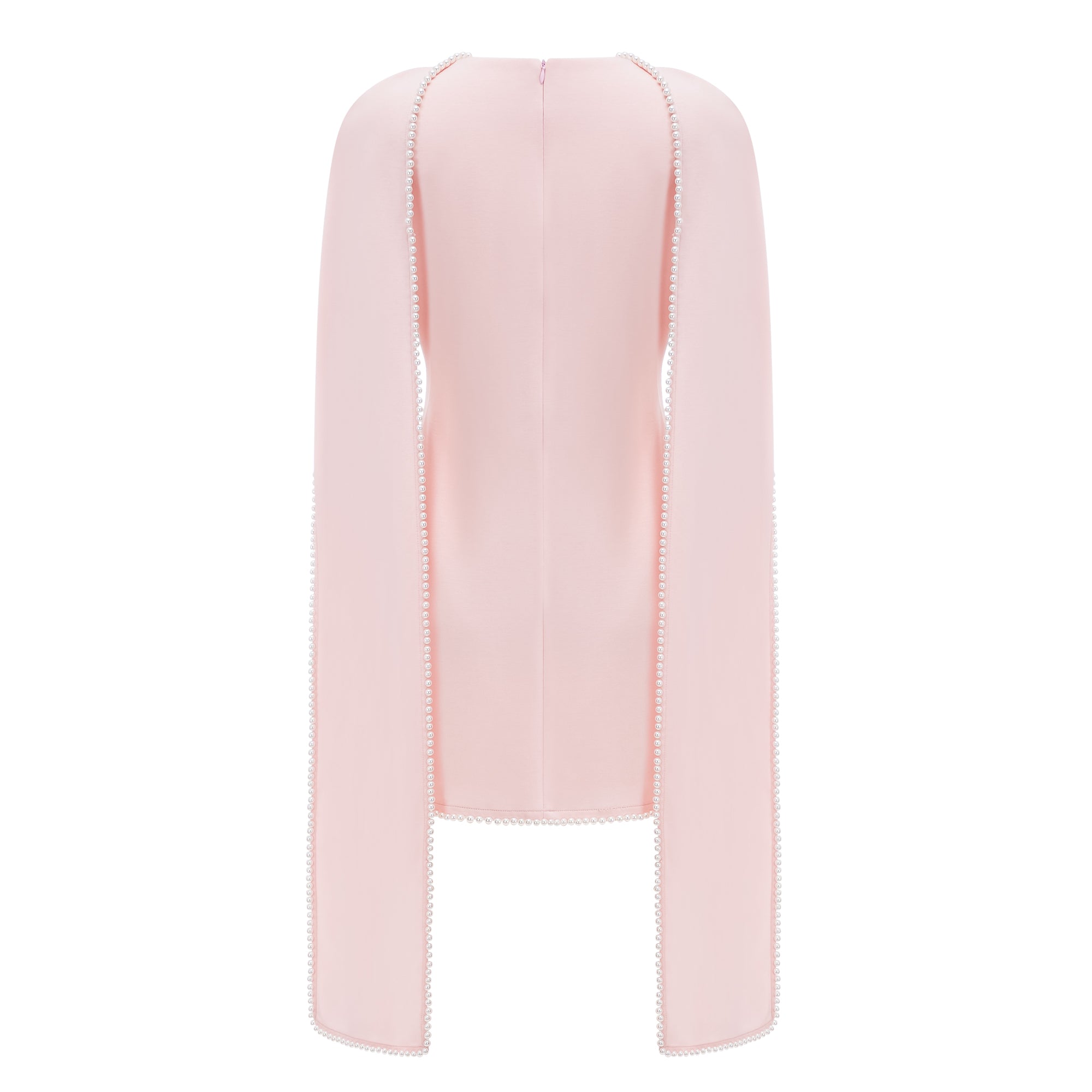 Piroska Pink Ärmelloses Minikleid mit Perlenbesatz