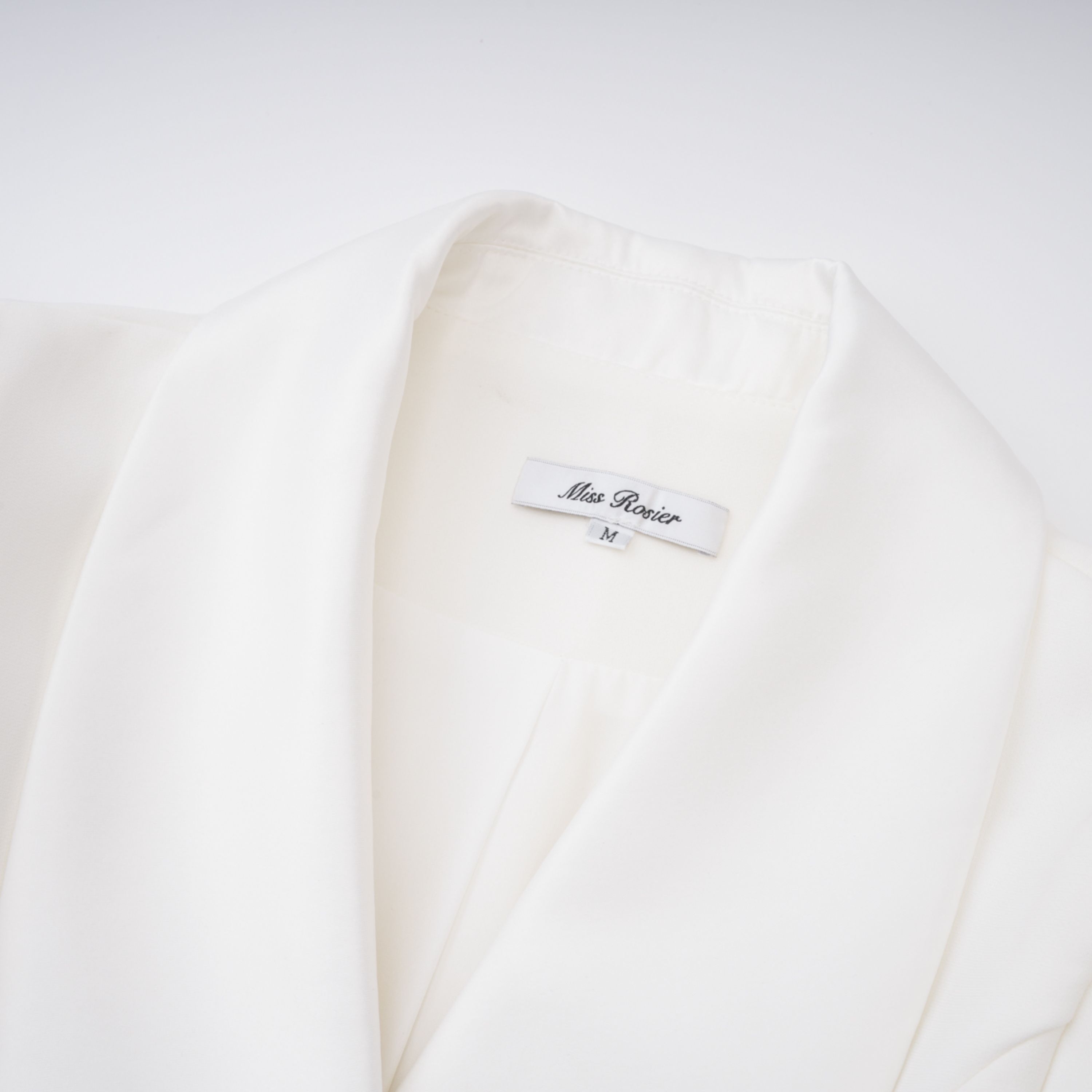 Acharya White Shawl Lapel Mini Dress