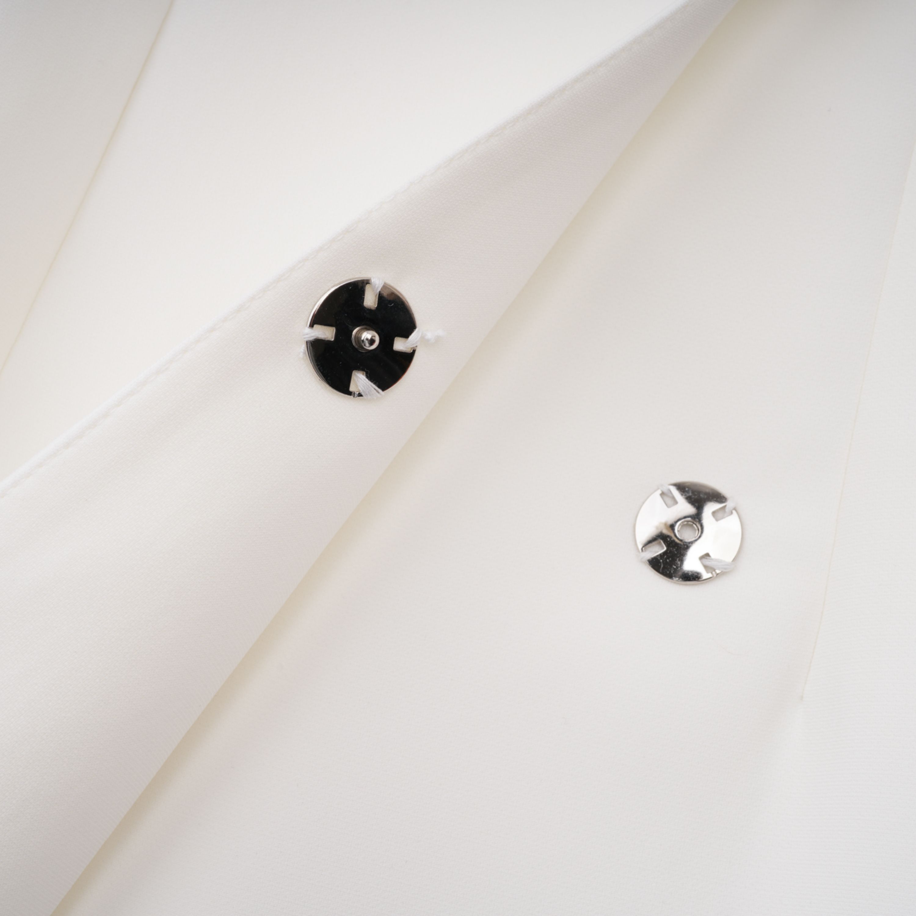 Acharya White Shawl Lapel Mini Dress