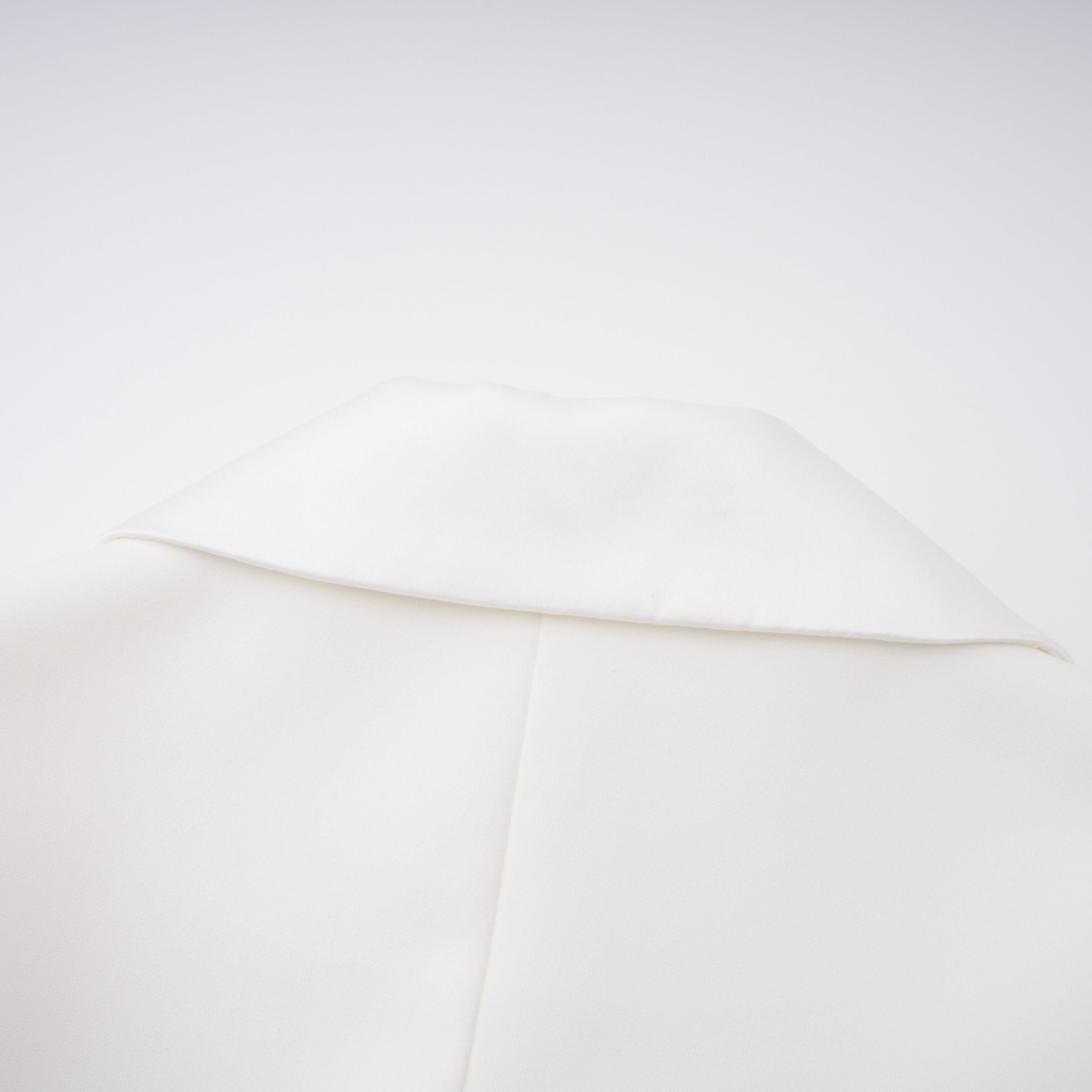 Acharya White Shawl Lapel Mini Dress