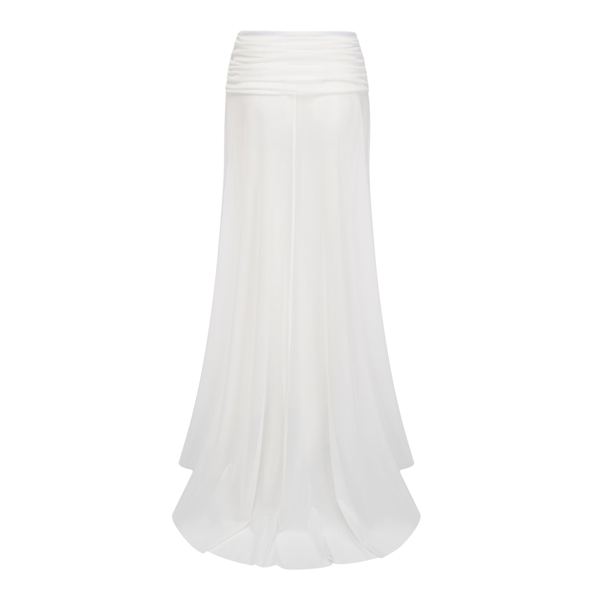 Giuseppina White High Neck Cut-Out Top & Skirt Set