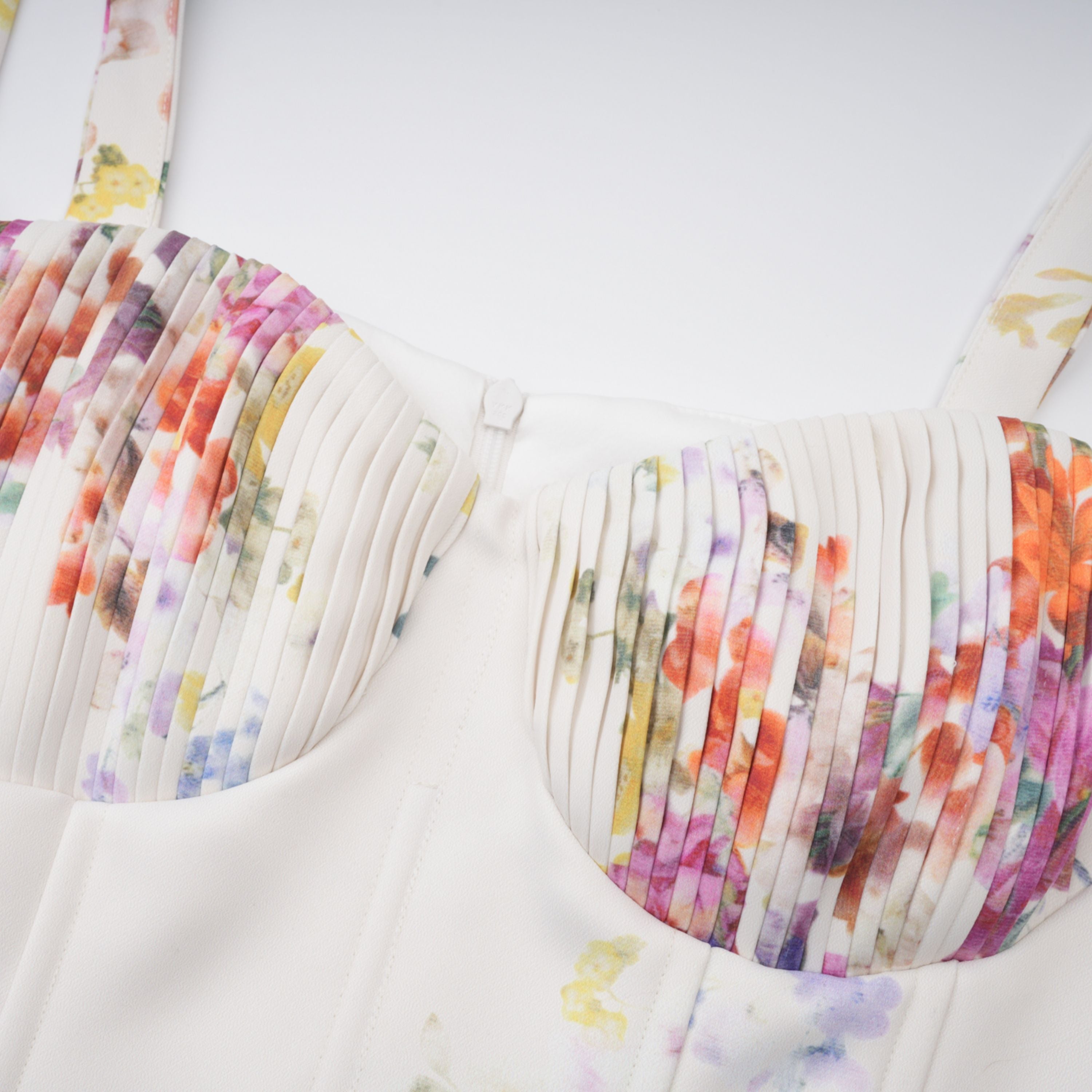 Juliette White Self-Tie Floral Print Mini Dress