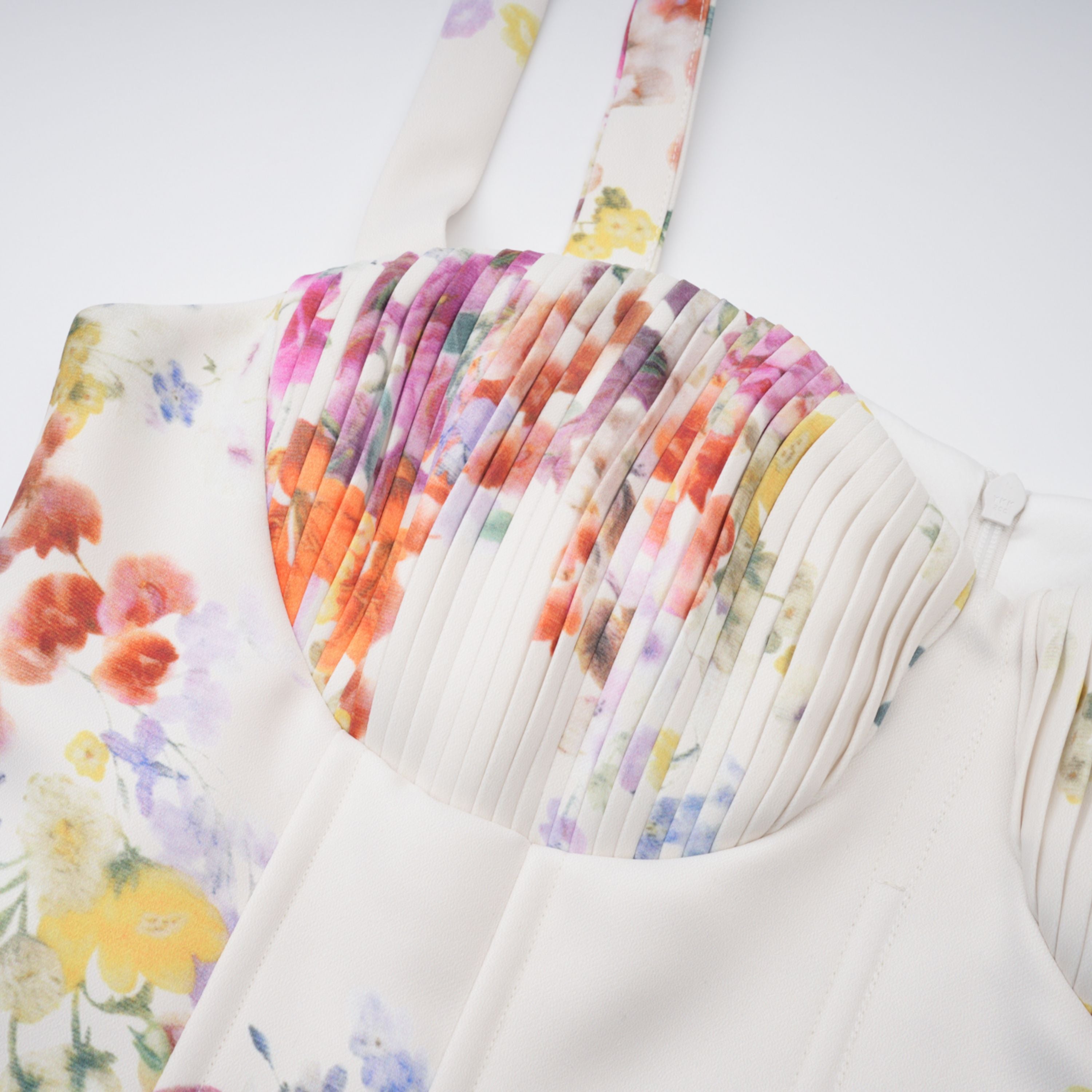 Juliette White Self-Tie Floral Print Mini Dress