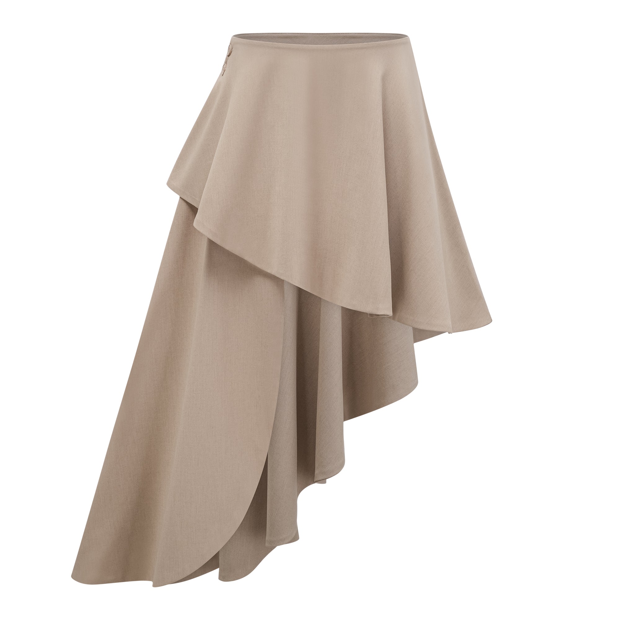 Filomena Grey Draped Asymmetrical Mini Skirt