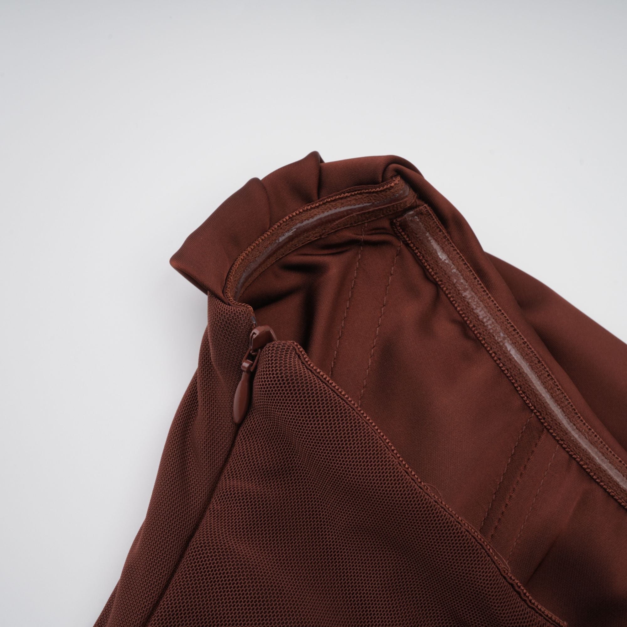 فستان فيديت بني مكشكش ماكسي (بدون قفازات)