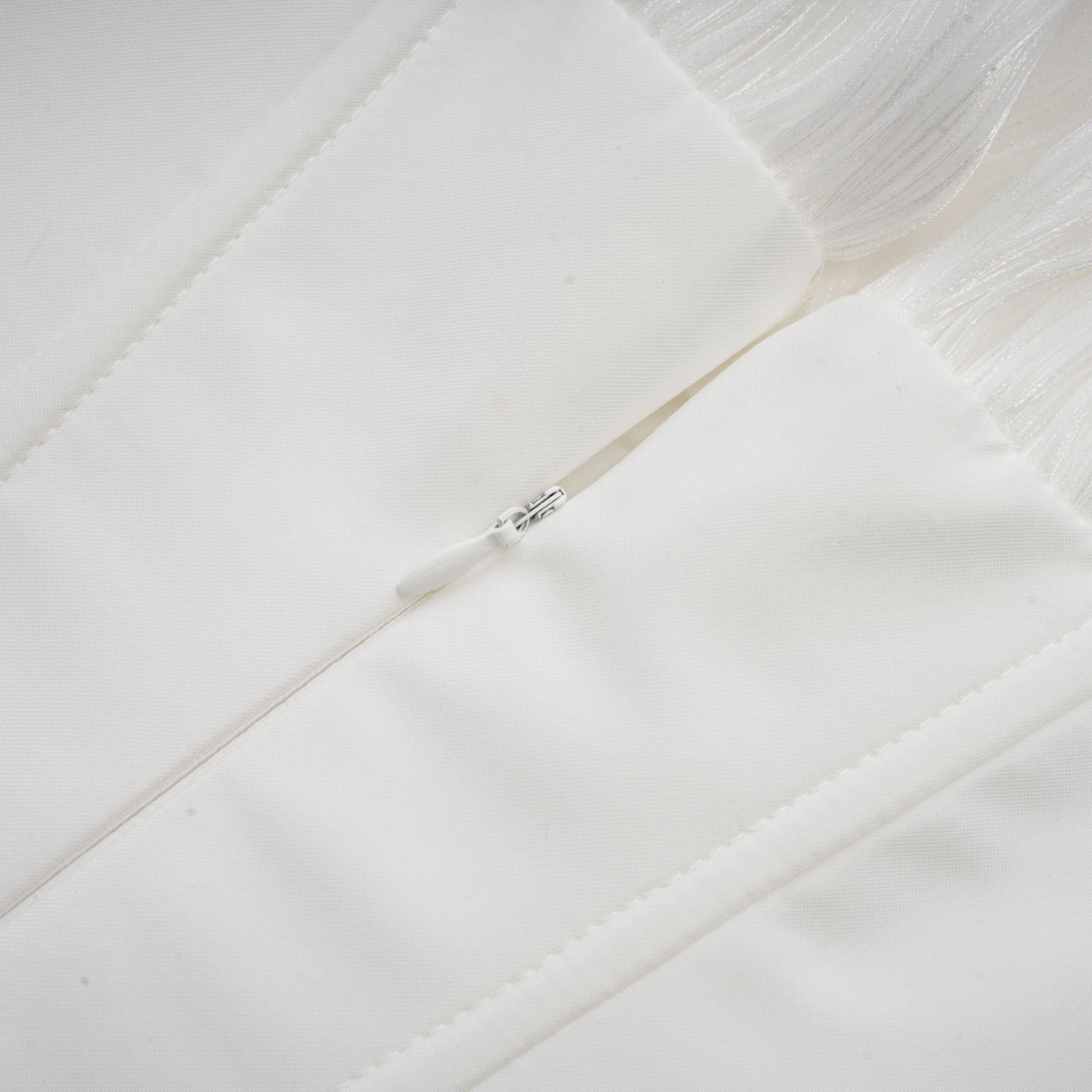 Rosier fully-pleated cinched mini dress in White