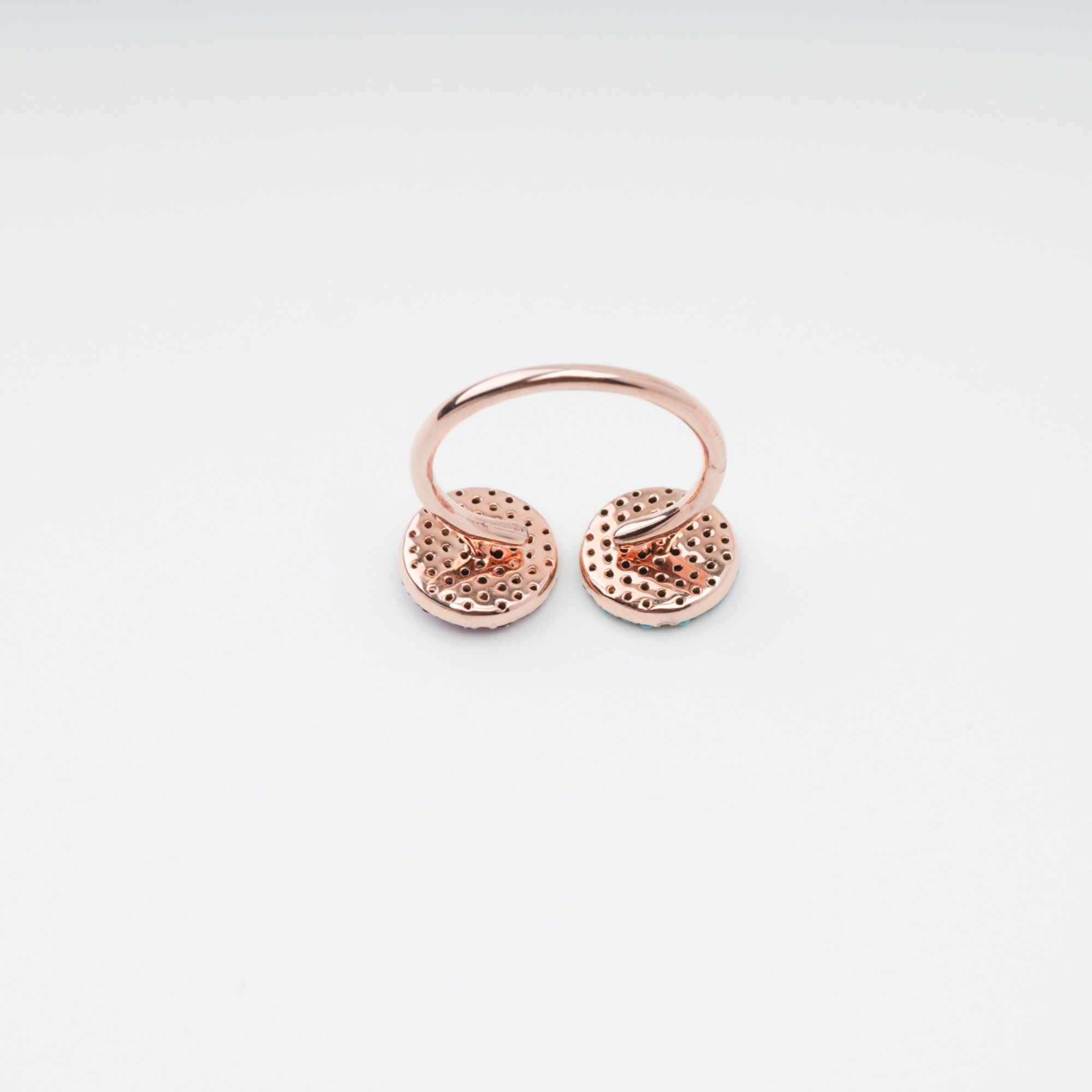 Adélaïd Two Tone Pavé-Set Adjustable Gemstone Ring