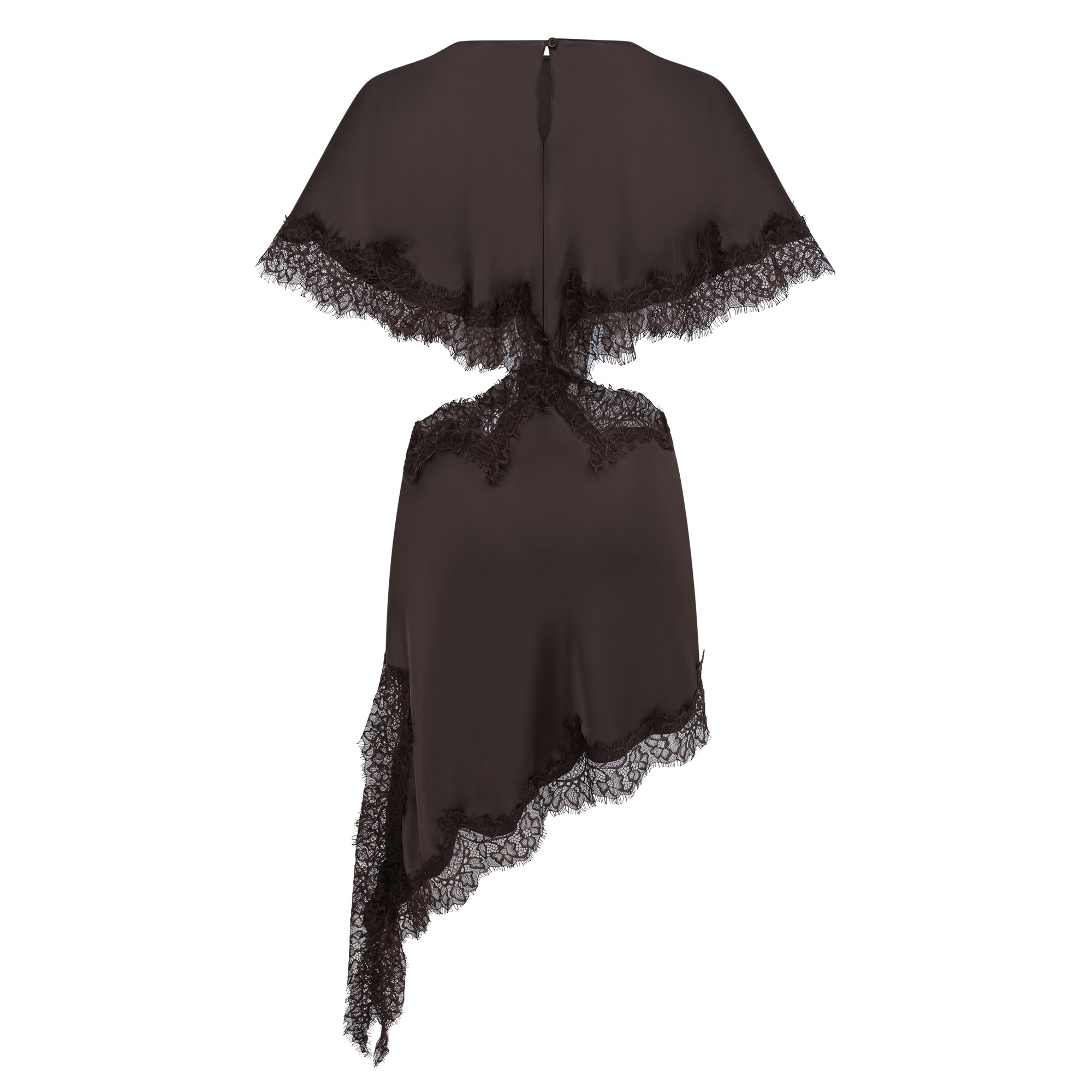 Henrik Brown Lace Trim Dress