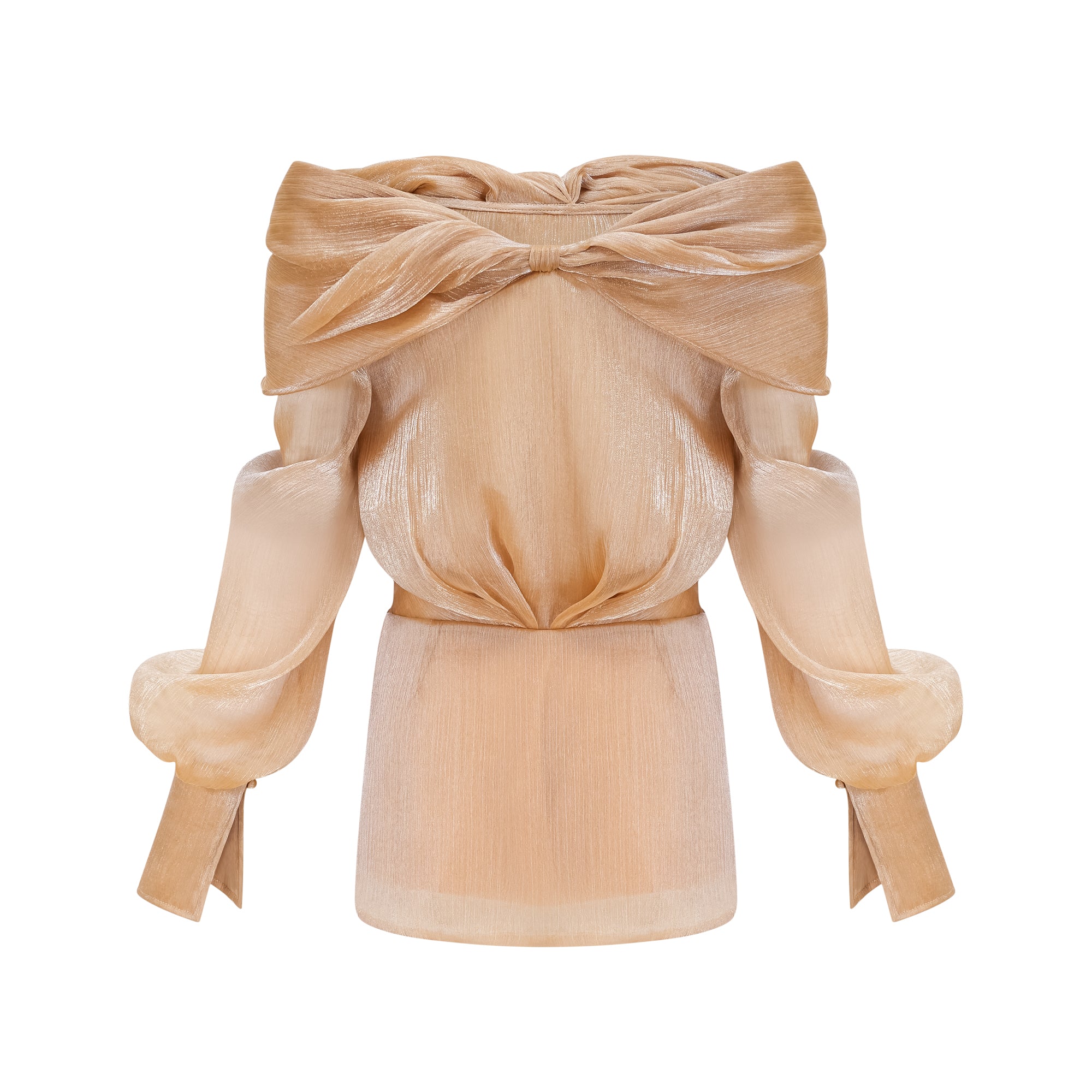 Adelina gold crystal-embellished panelled mini dress