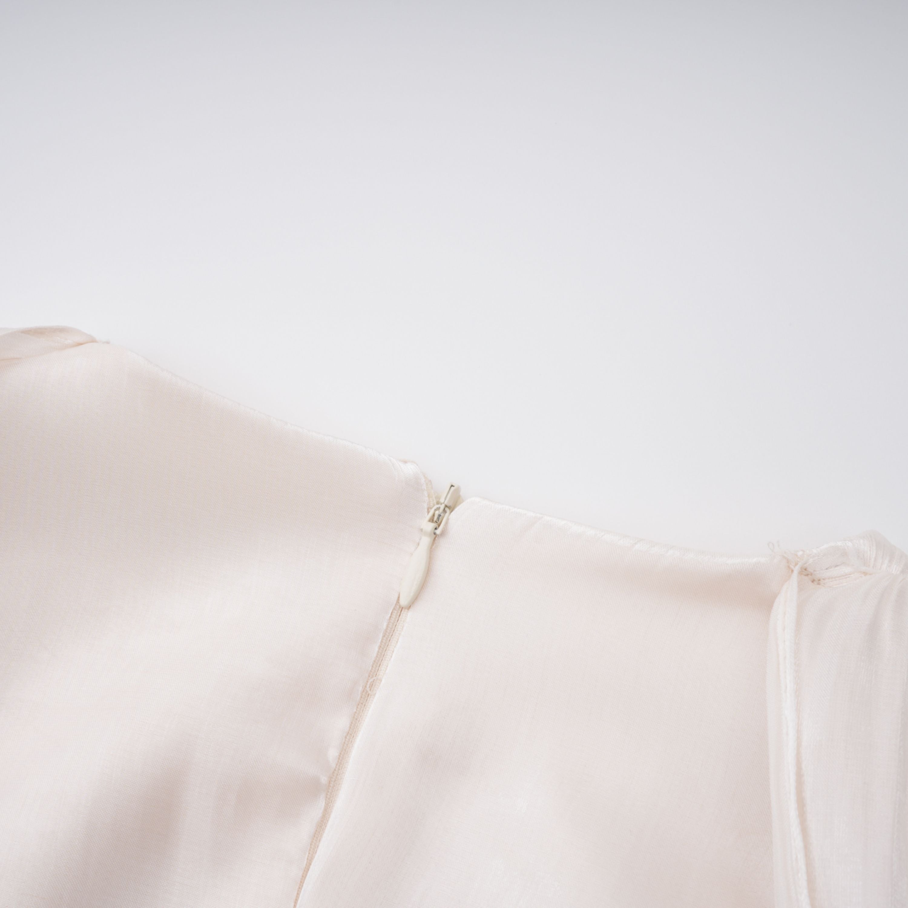 Hege Cream Glossy Ruched Cape Maxi Dress