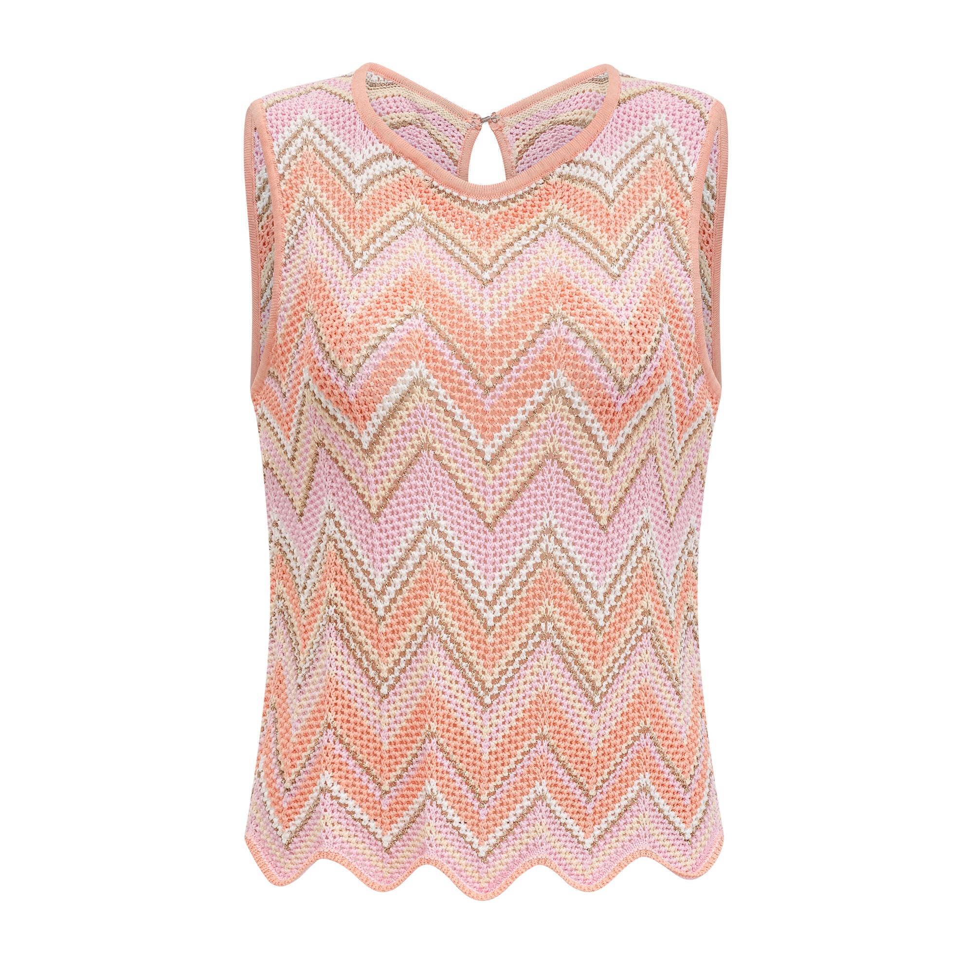 طقم إيرينا بينك متعرج بنقطة محبوكة متناسقة