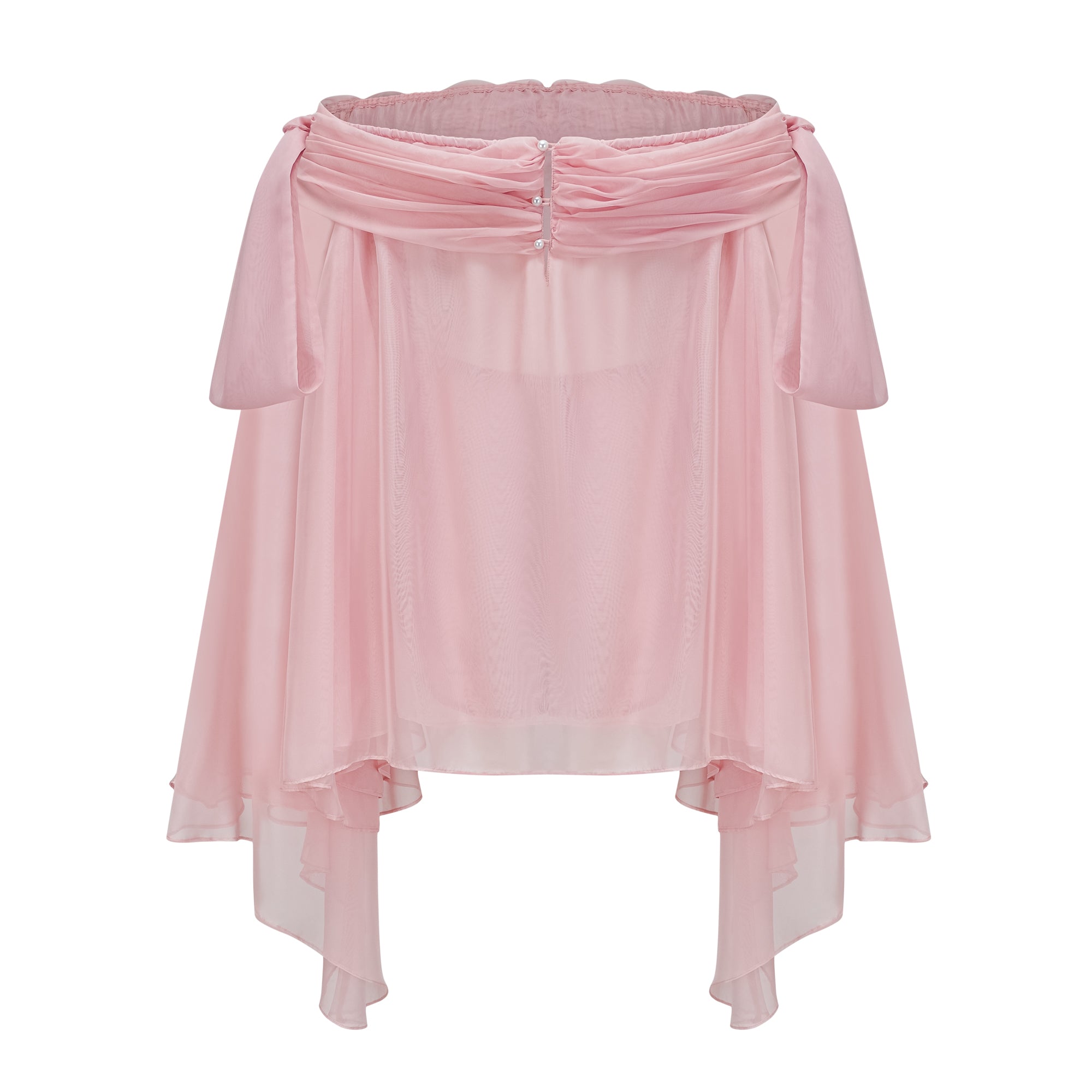 Avril pink bow draped slip mini dress