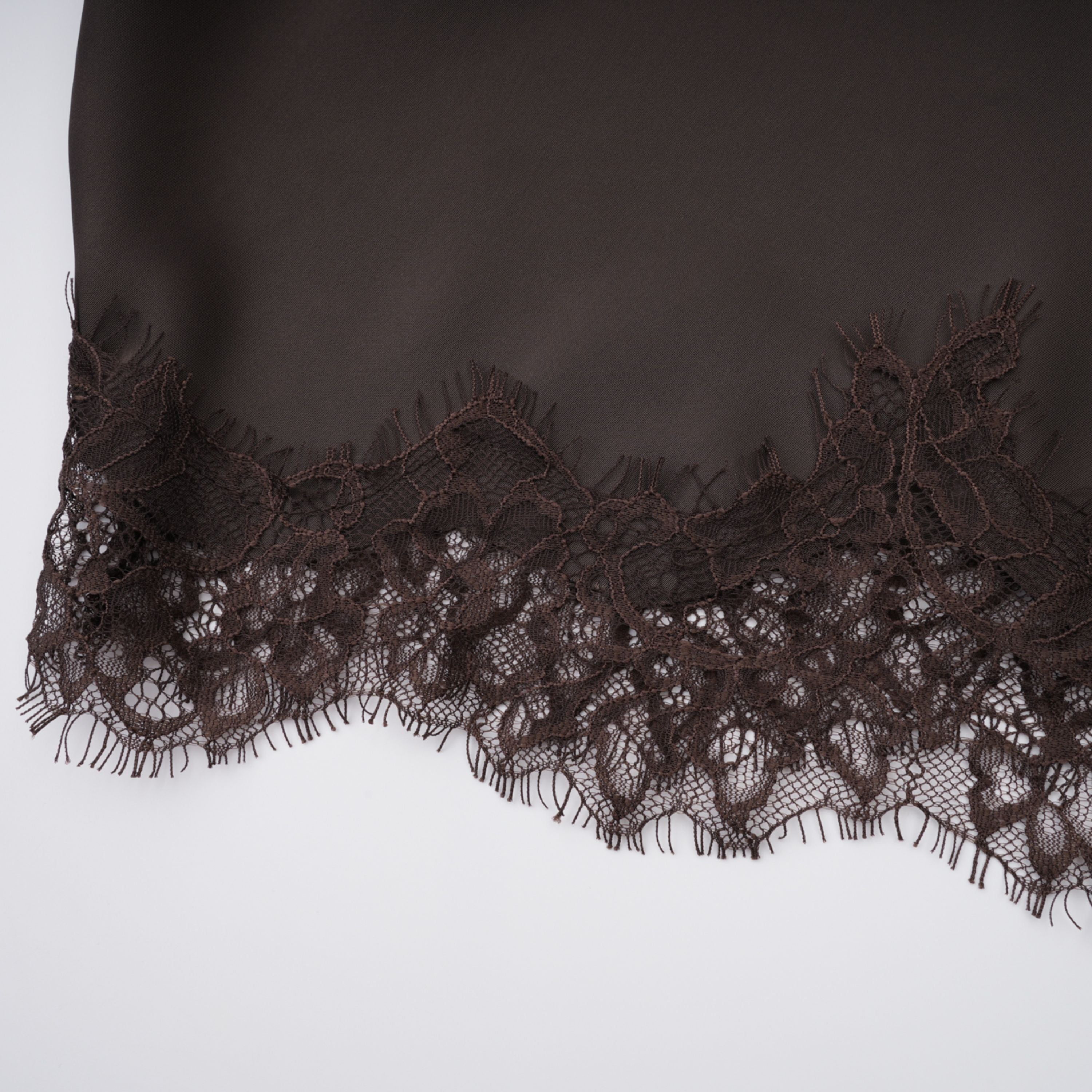 Henrik Brown Lace Trim Dress