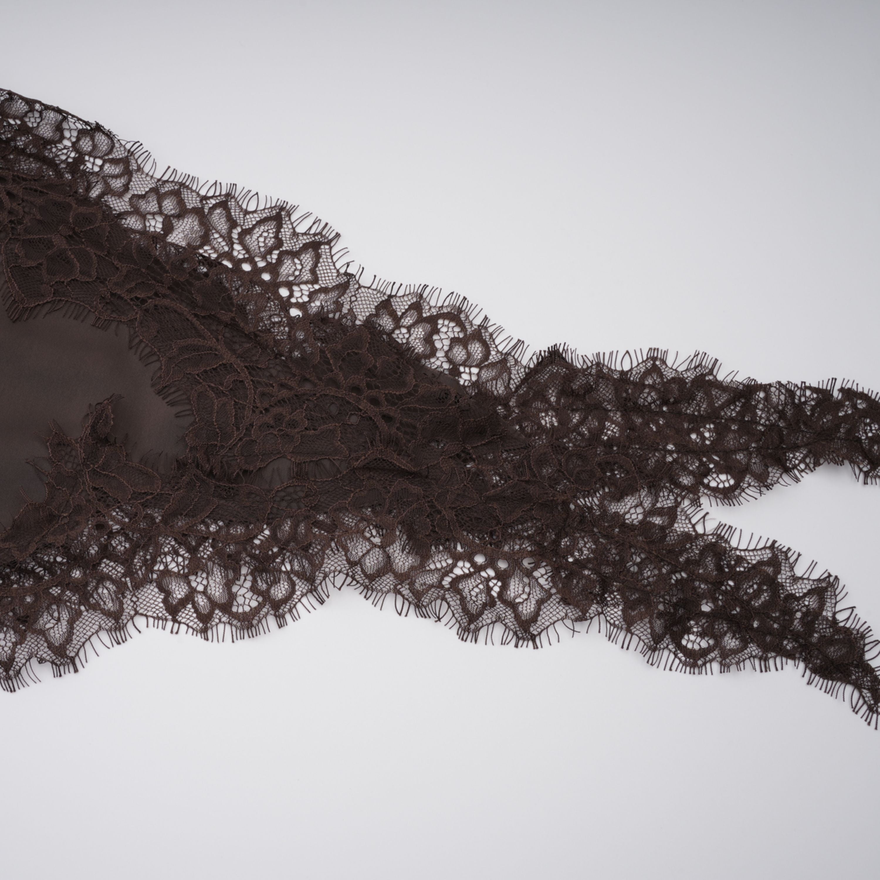 Henrik Brown Lace Trim Dress