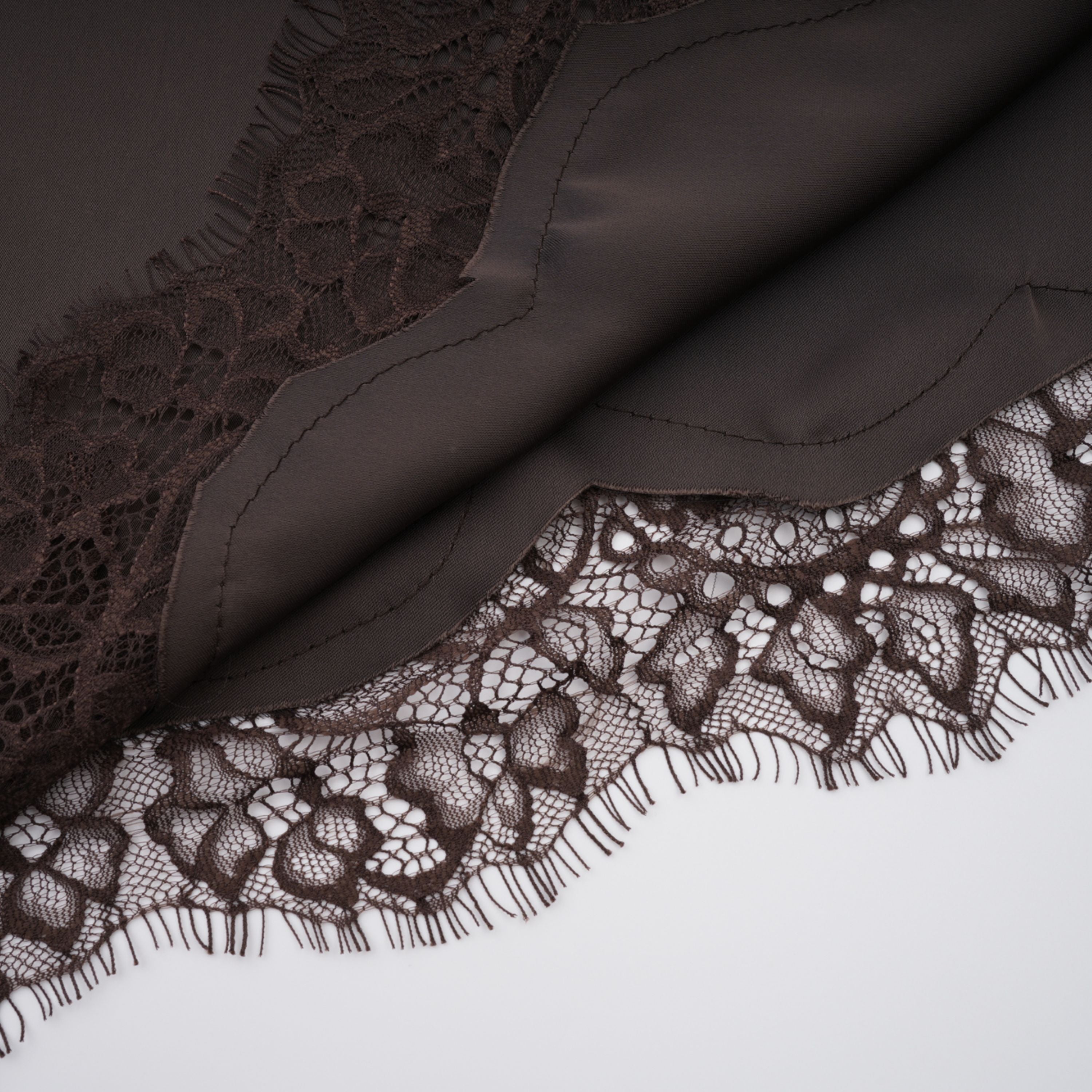 Henrik Brown Lace Trim Dress