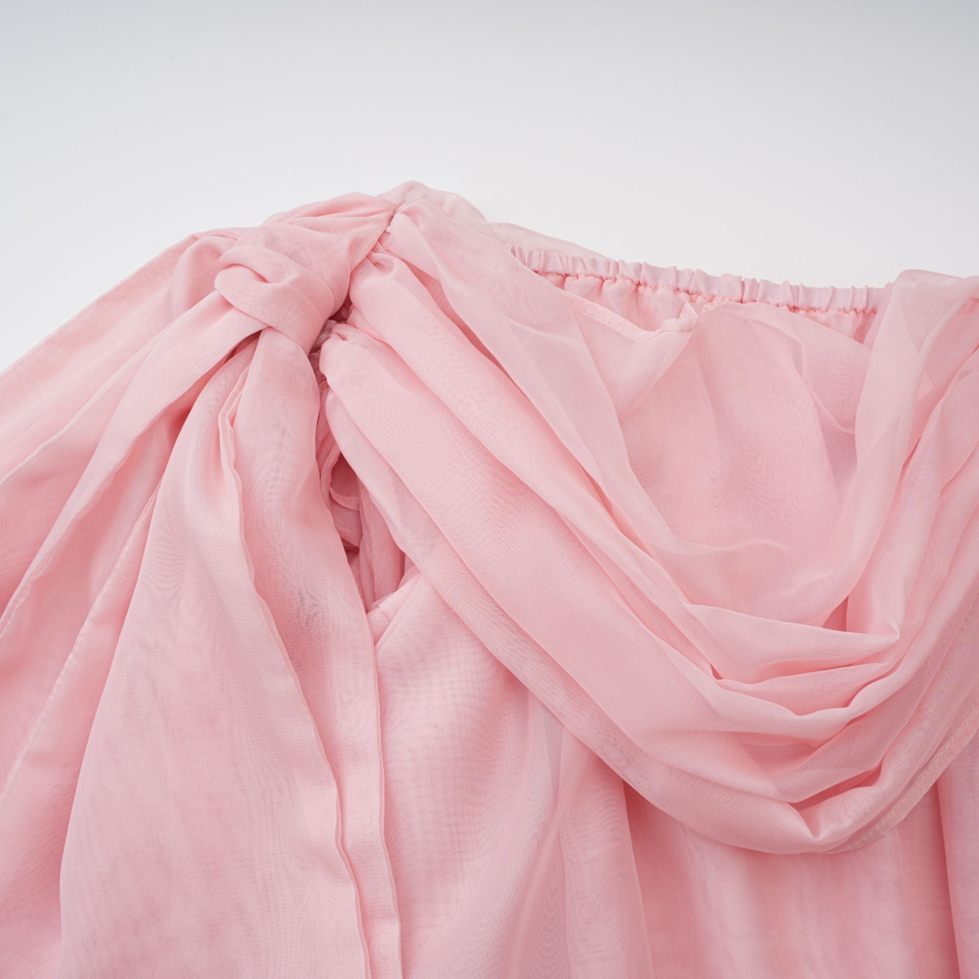 Avril pink bow draped slip mini dress