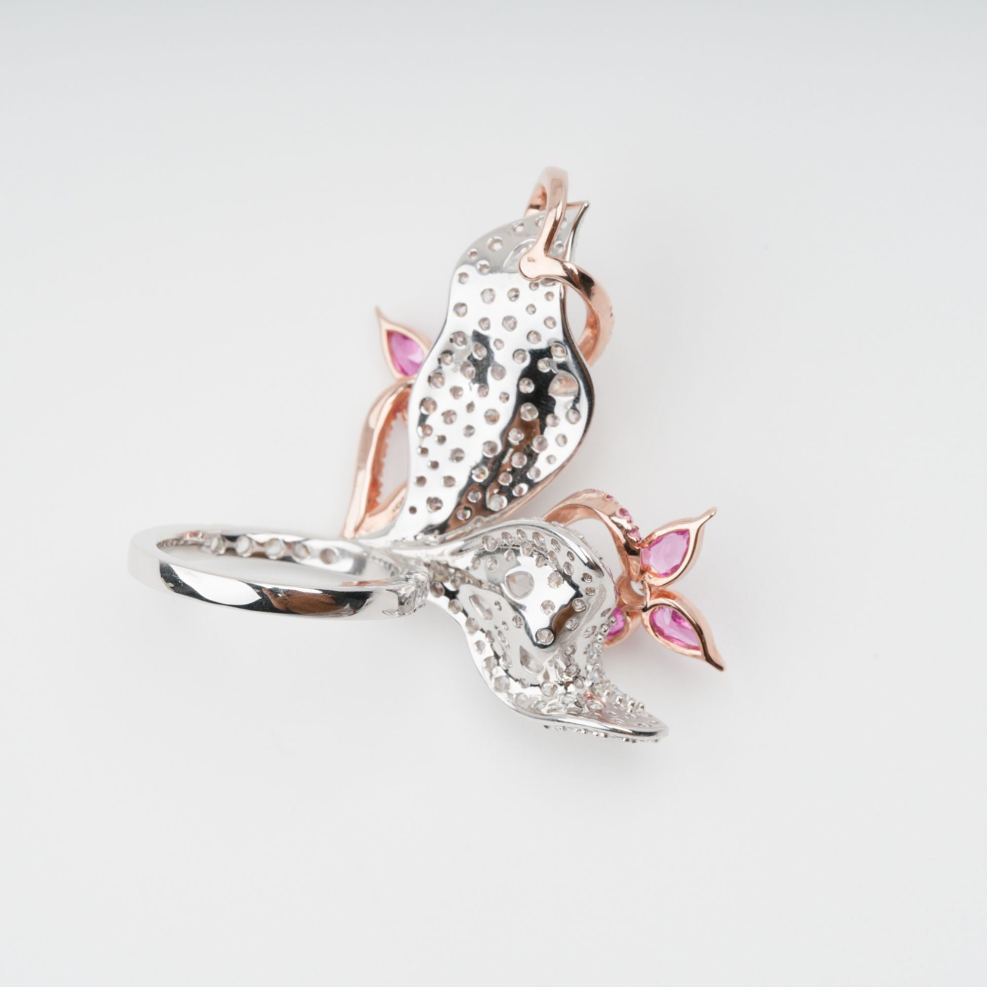 Ringset aus Sterlingsilber mit rosafarbenem Scintillement-Kristall (3-teilig)