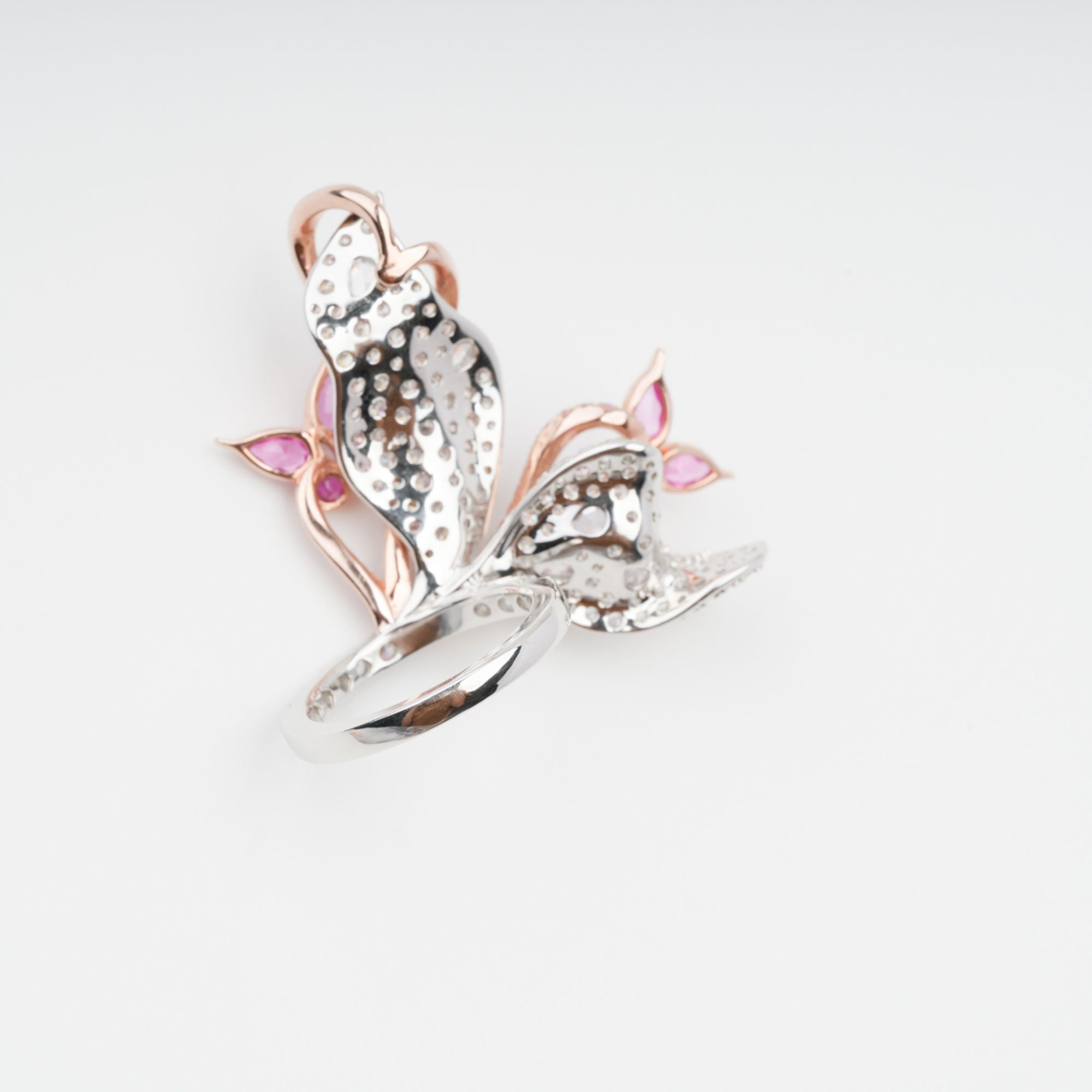Ringset aus Sterlingsilber mit rosafarbenem Scintillement-Kristall (3-teilig)