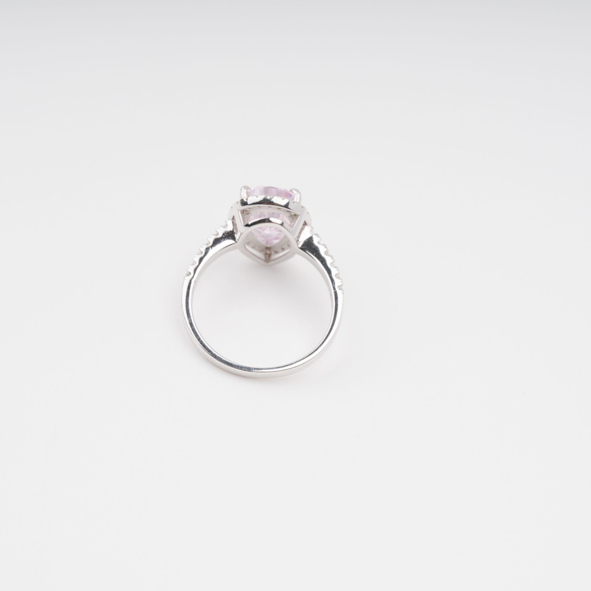 Éclat Pink Pear Shaped Gemstone Sterling Silver Ring