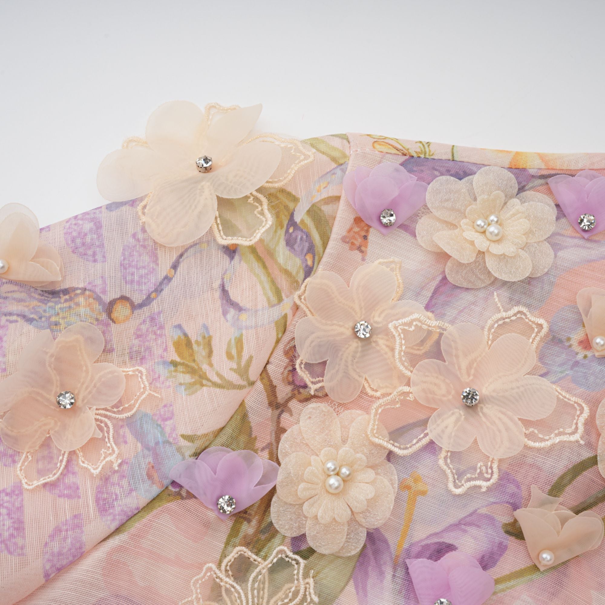 فستان دلفين ماكسي بطبعة زهور وردية