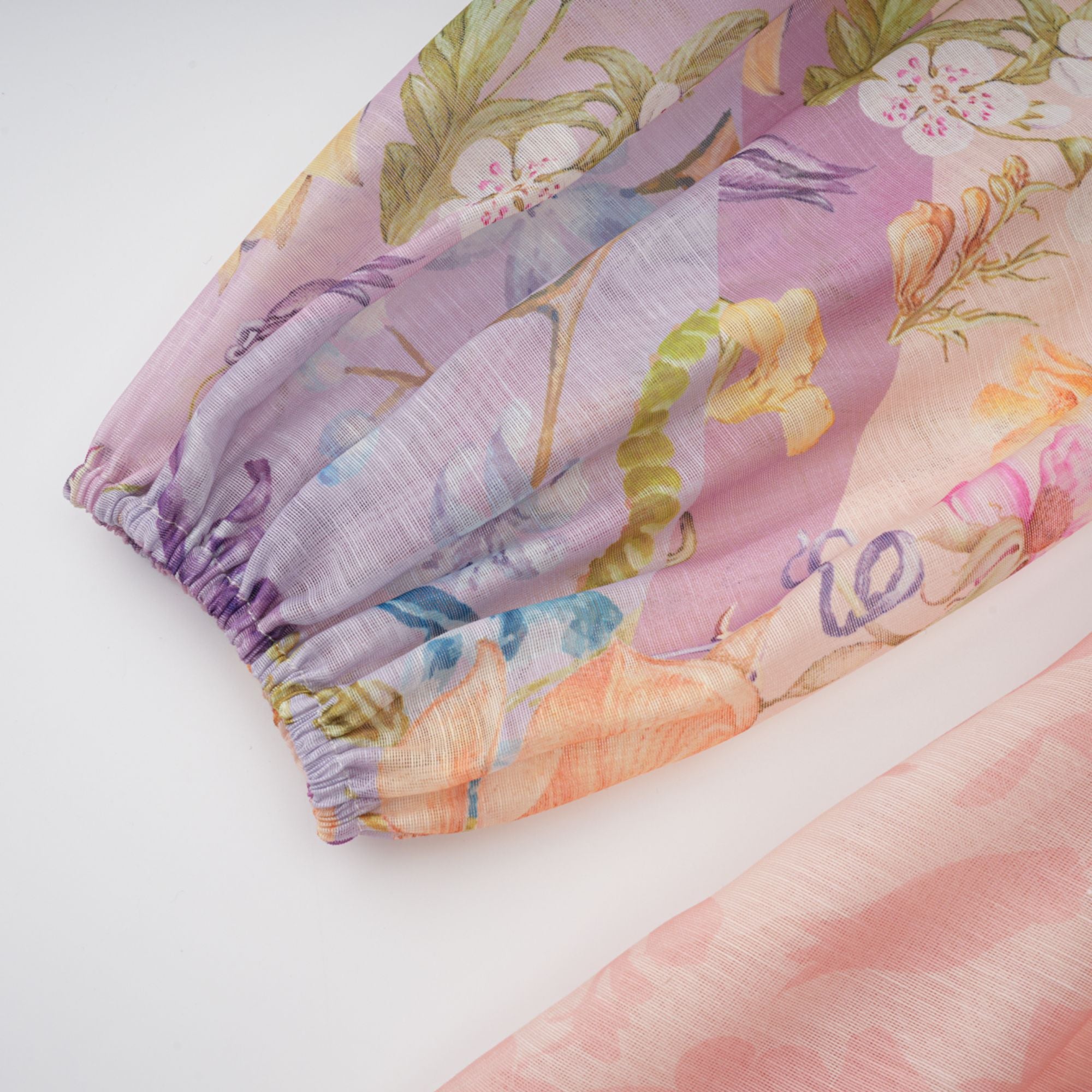 فستان دلفين ماكسي بطبعة زهور وردية