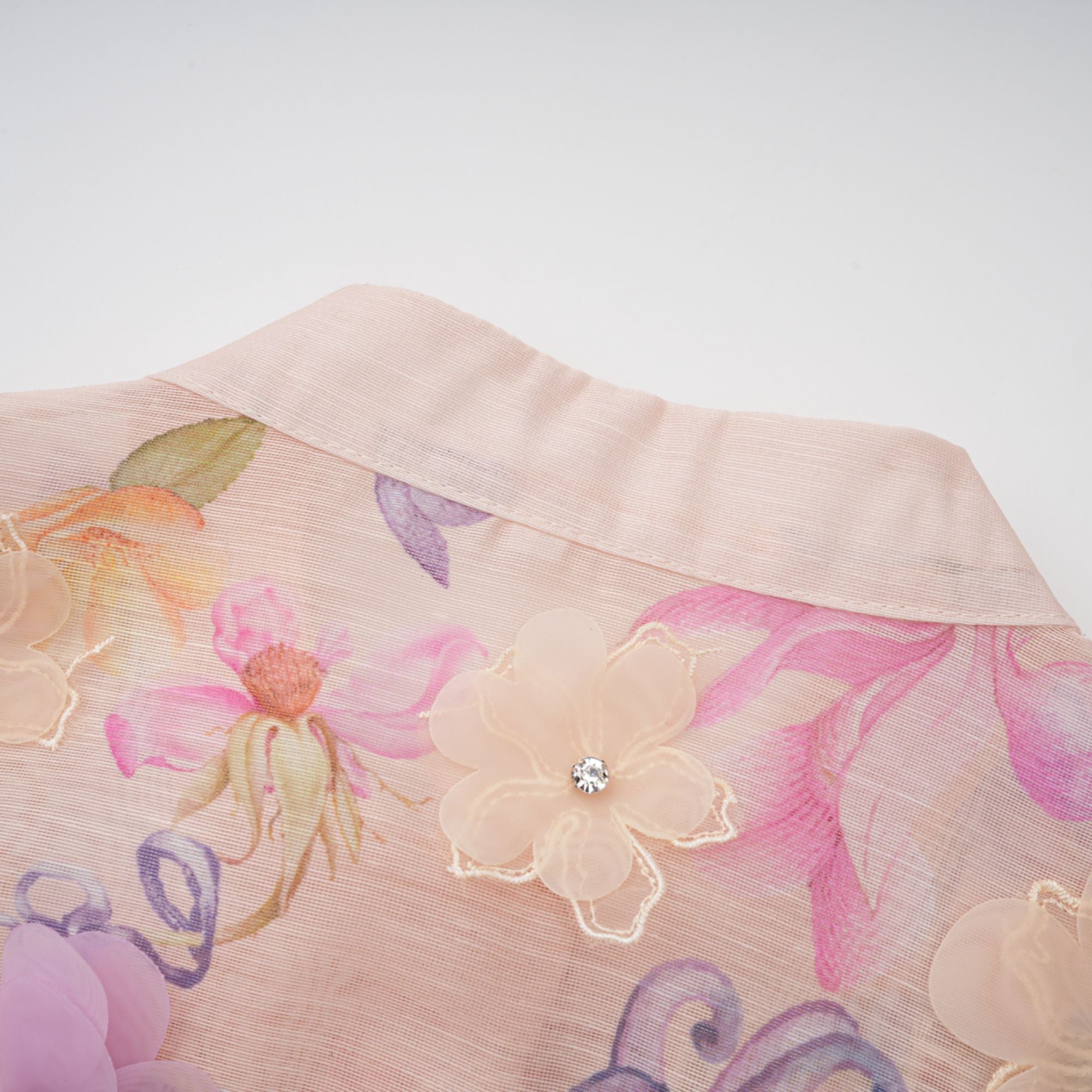 فستان دلفين ماكسي بطبعة زهور وردية