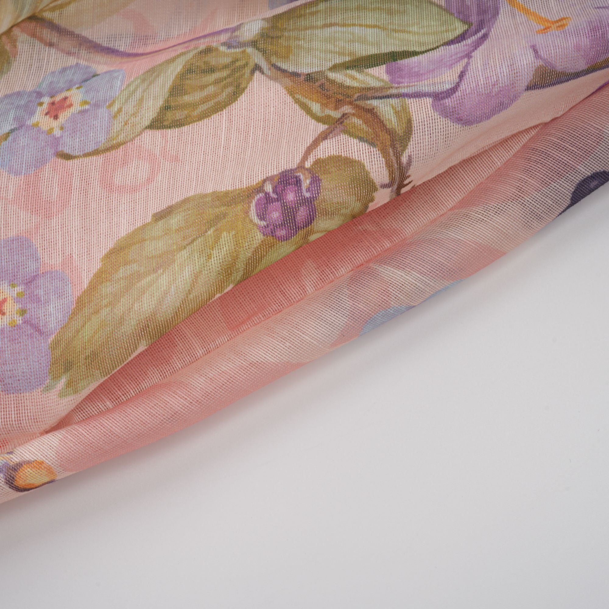 فستان دلفين ماكسي بطبعة زهور وردية