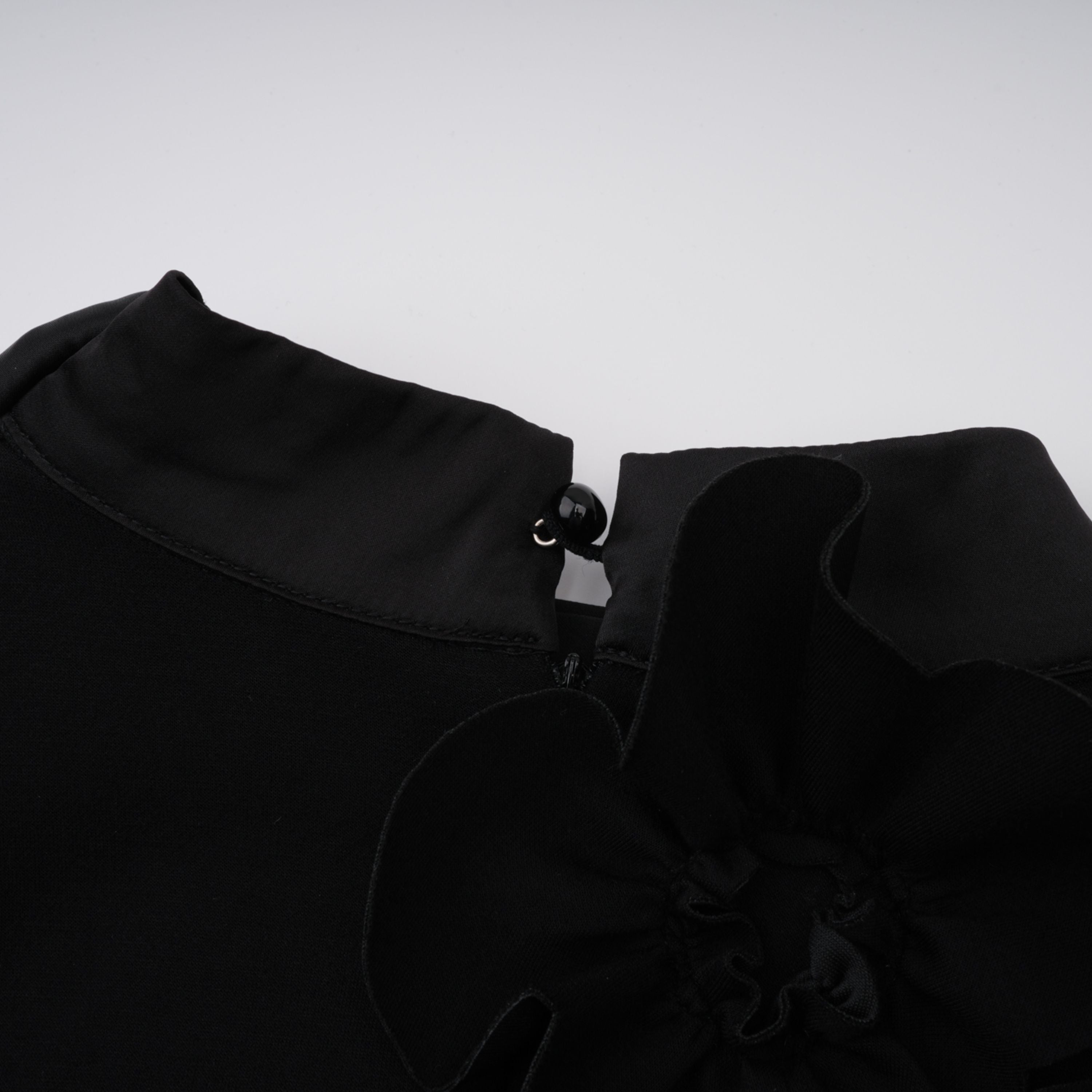 Isidora Black Bowknot Floral Appliqué Maxi Dress