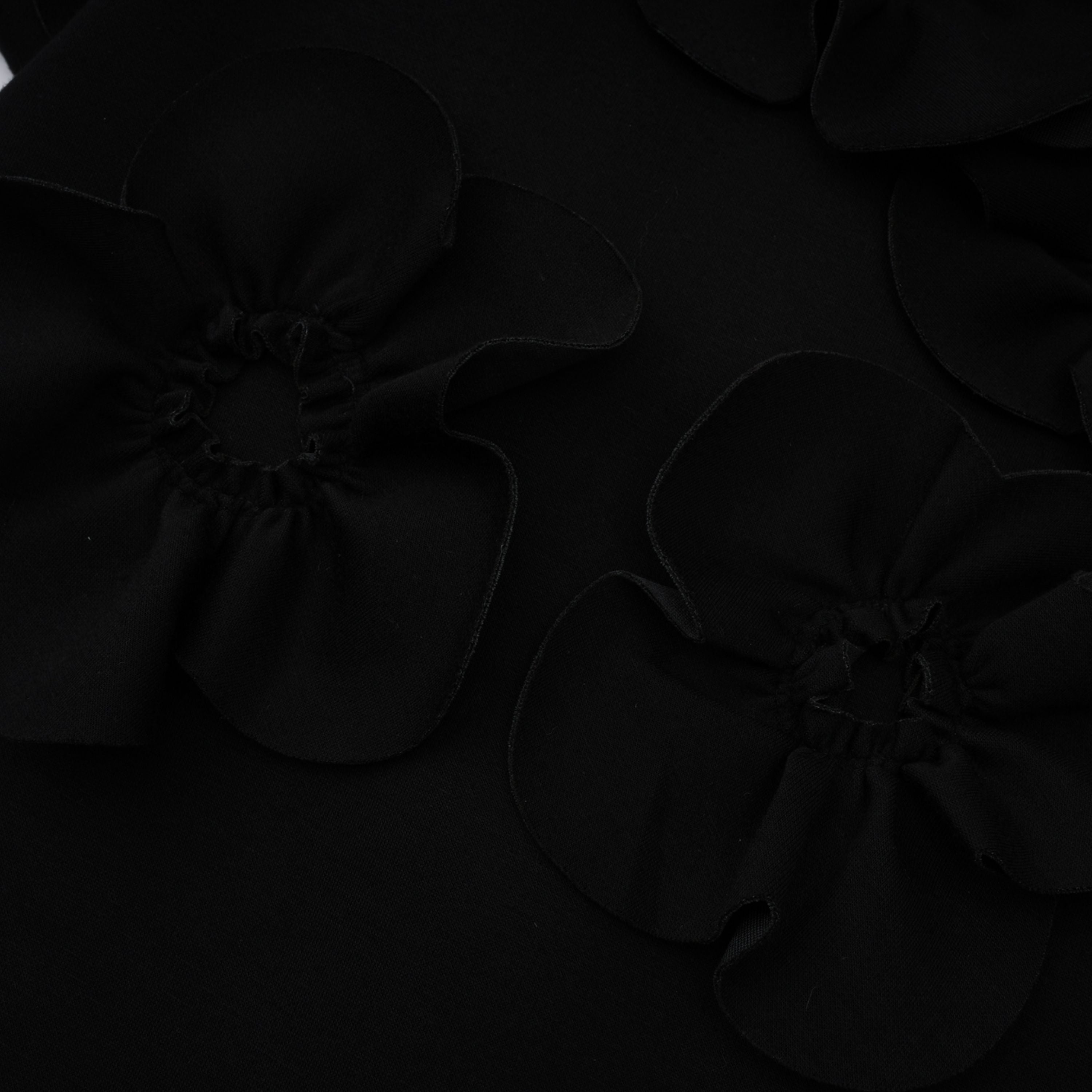 Isidora Black Bowknot Floral Appliqué Maxi Dress