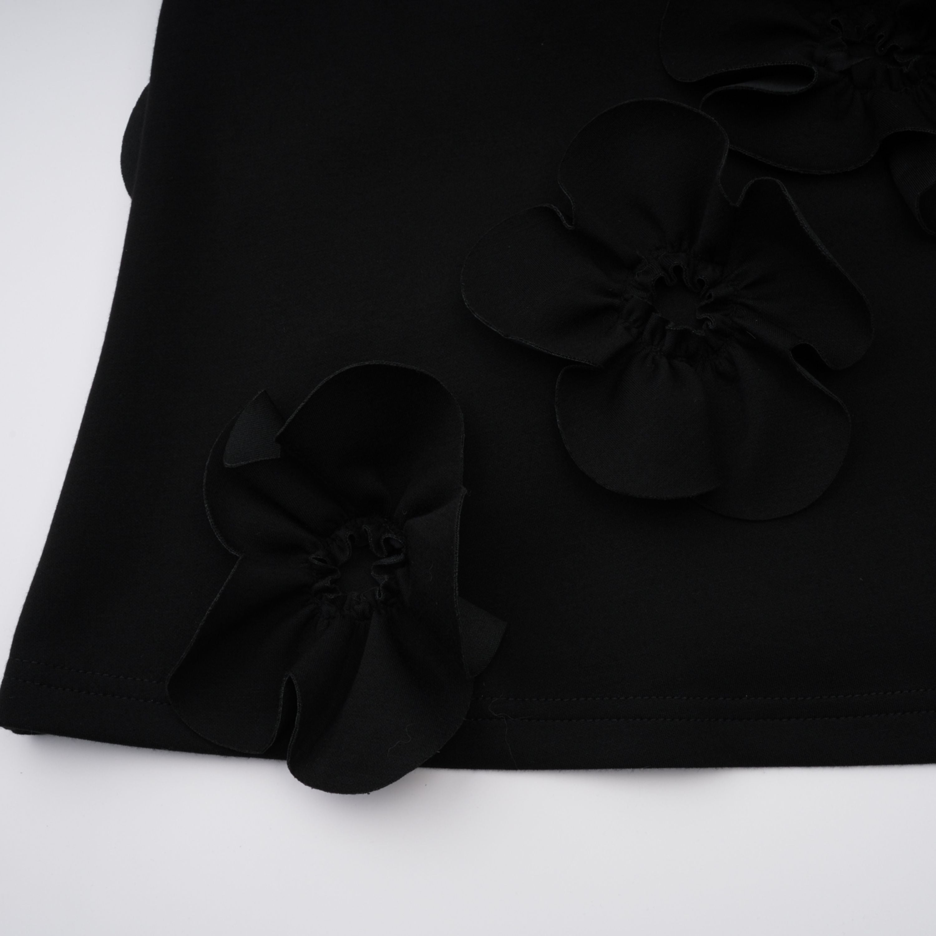 Isidora Black Bowknot Floral Appliqué Maxi Dress