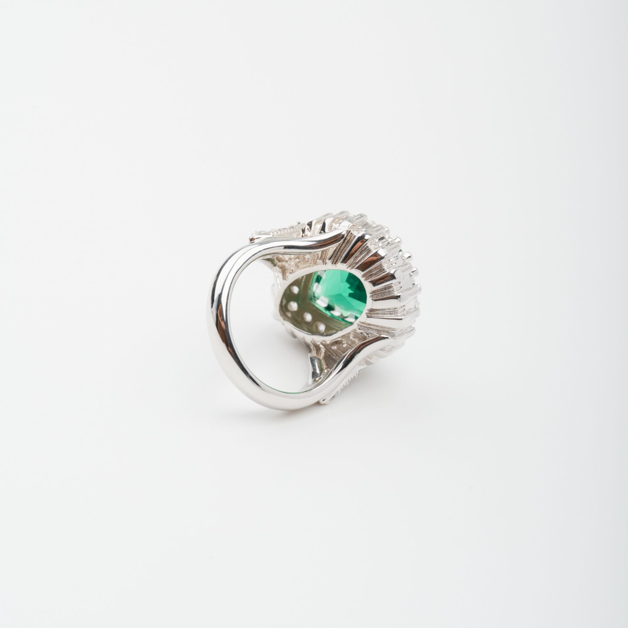 Lumière Green Pear Cut Gemstone Sterling Silver Ring