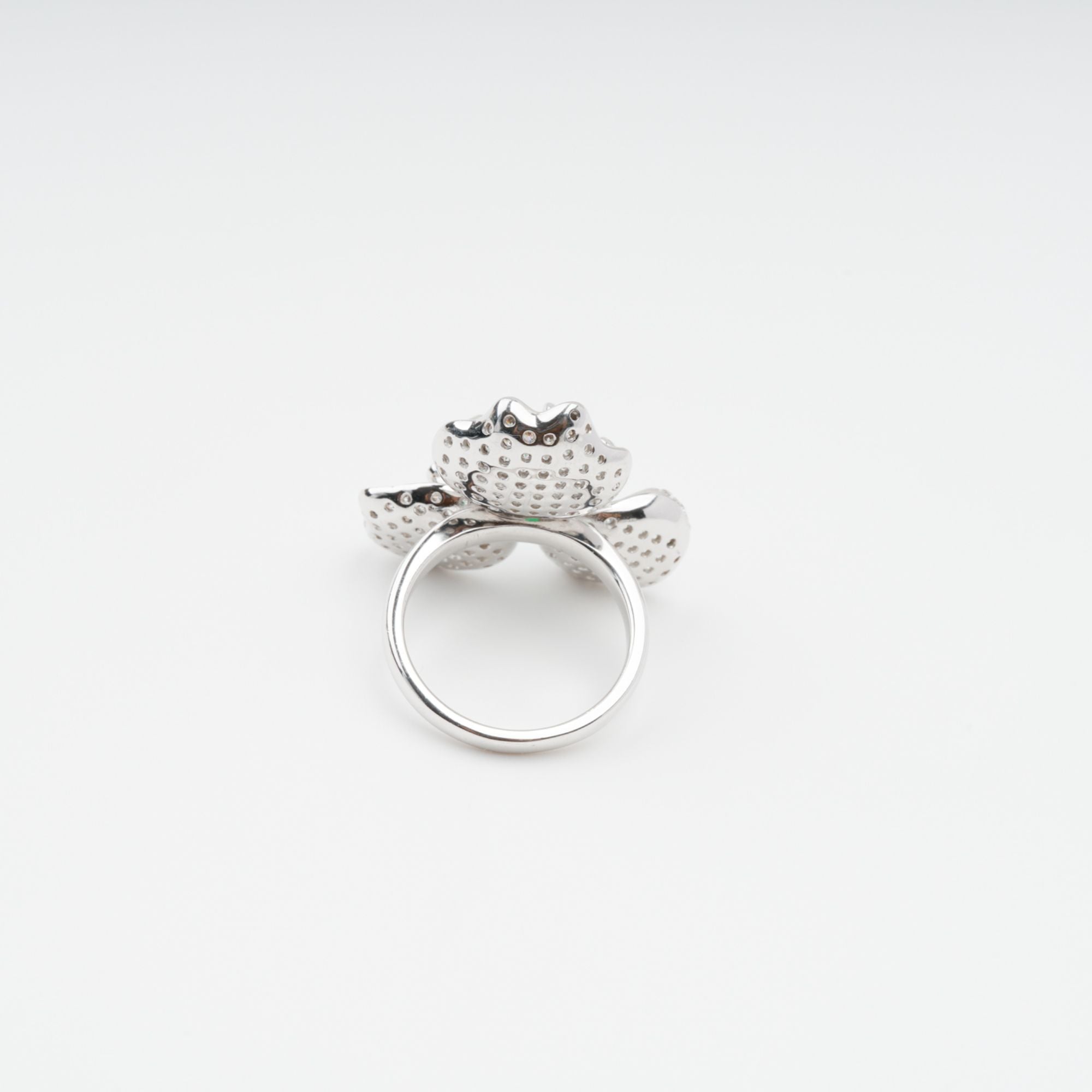 Carine Grüner Blumenförmiger Zirkon Edelstein Sterling Silber Ring