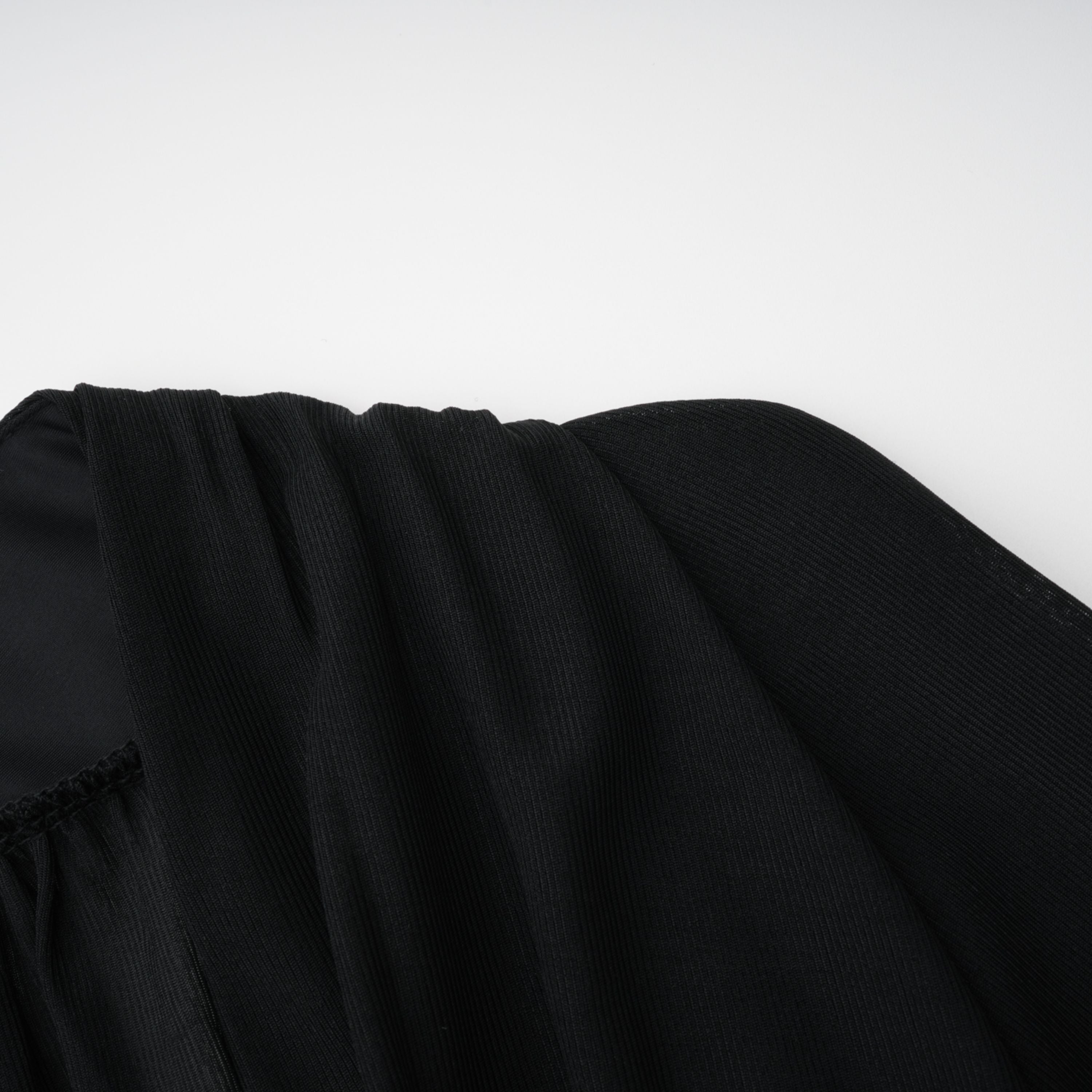 Greta Black Ruched Sheer Mesh Maxi Dress