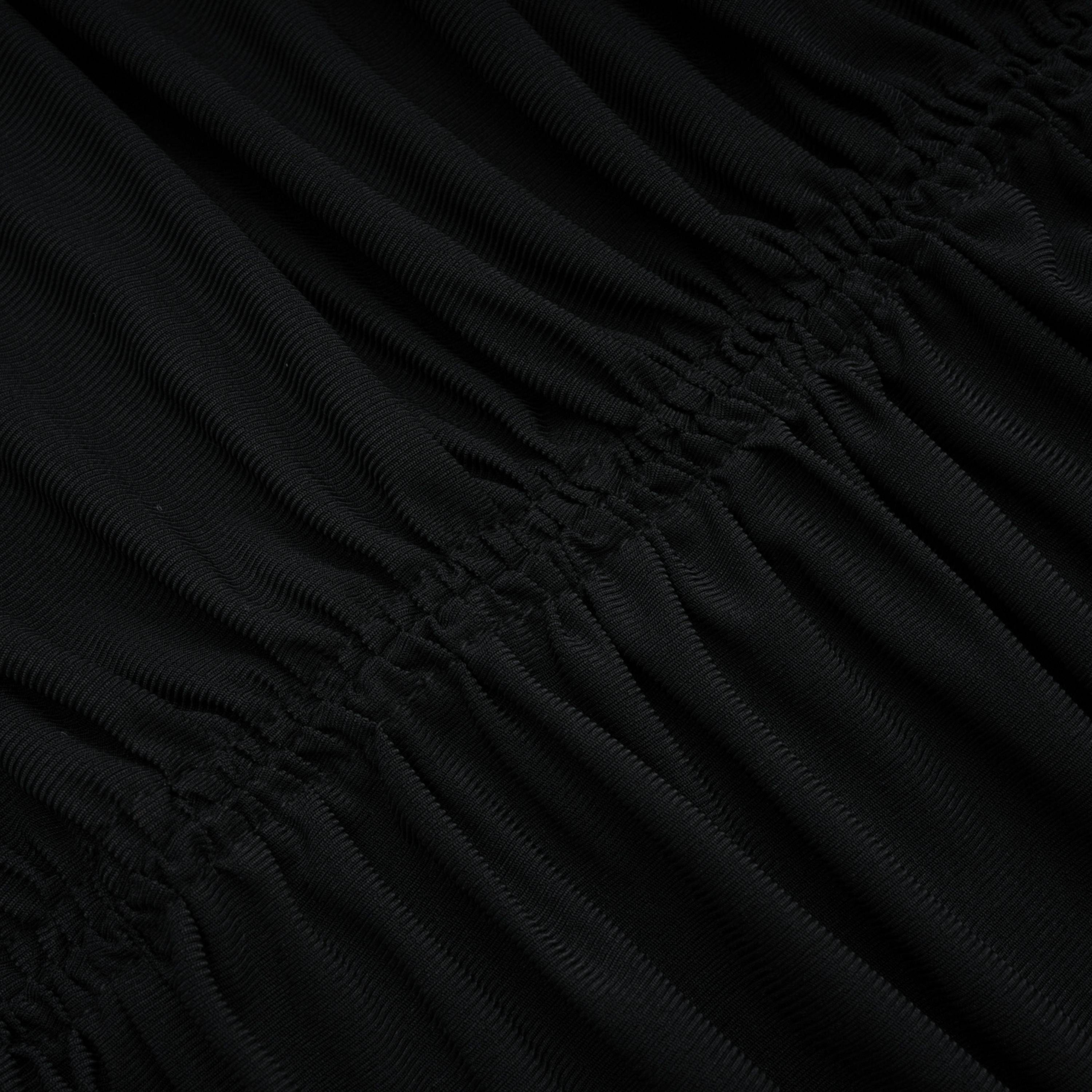 Greta Black Ruched Sheer Mesh Maxi Dress