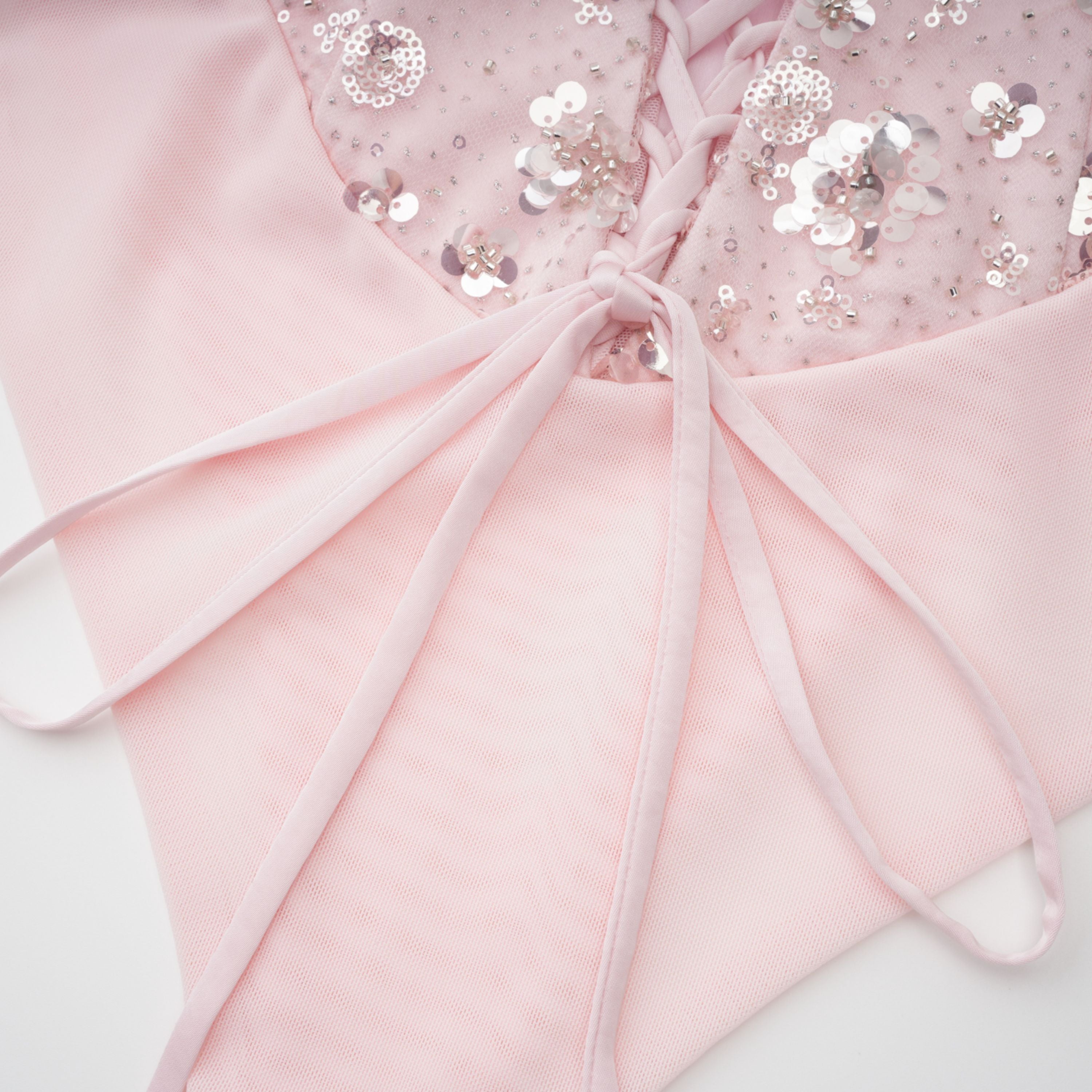 Teodora Pink Corseted Bodysuit & Satin Skirt Set