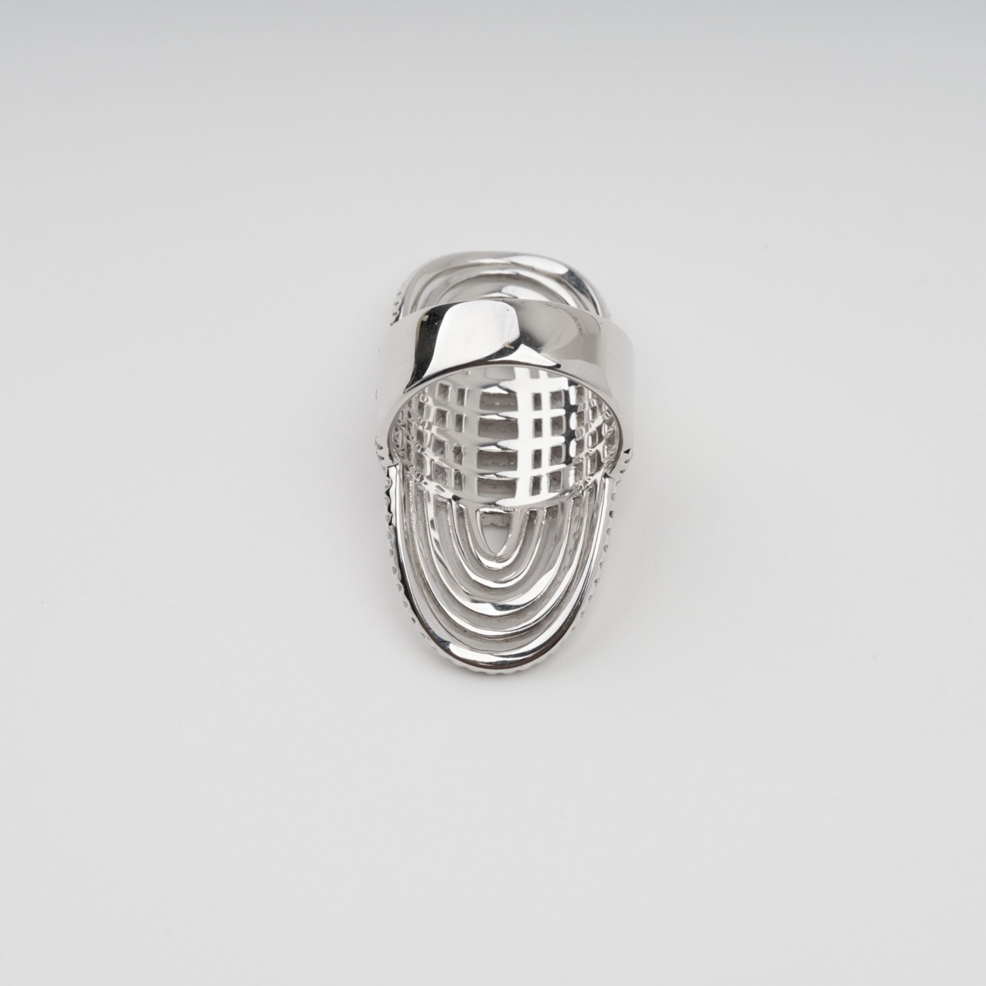 Geometrischer Mehrband-Ring aus Sterlingsilber „Médaille“