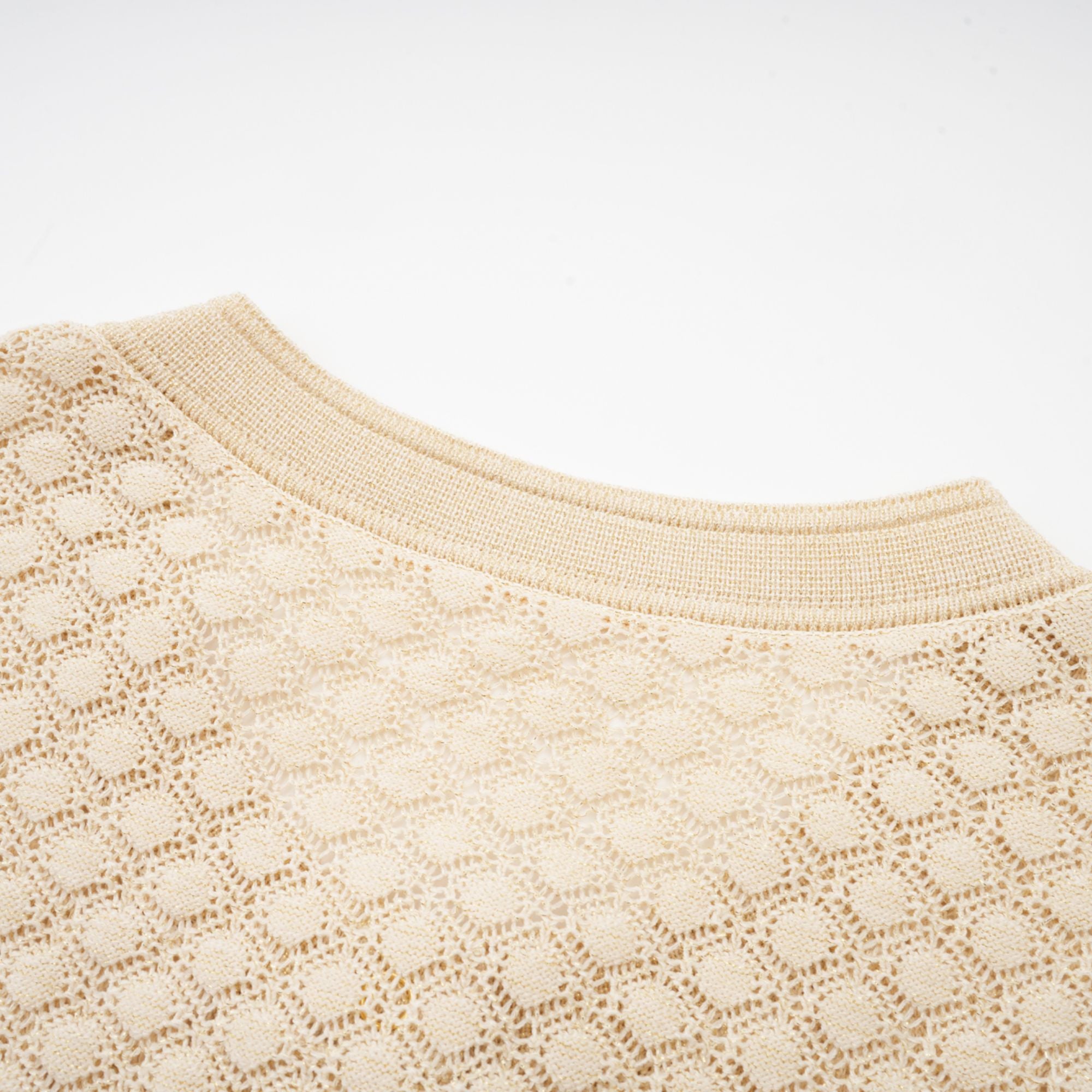 Élodie knitted long-sleeve midi dress in Neutrals